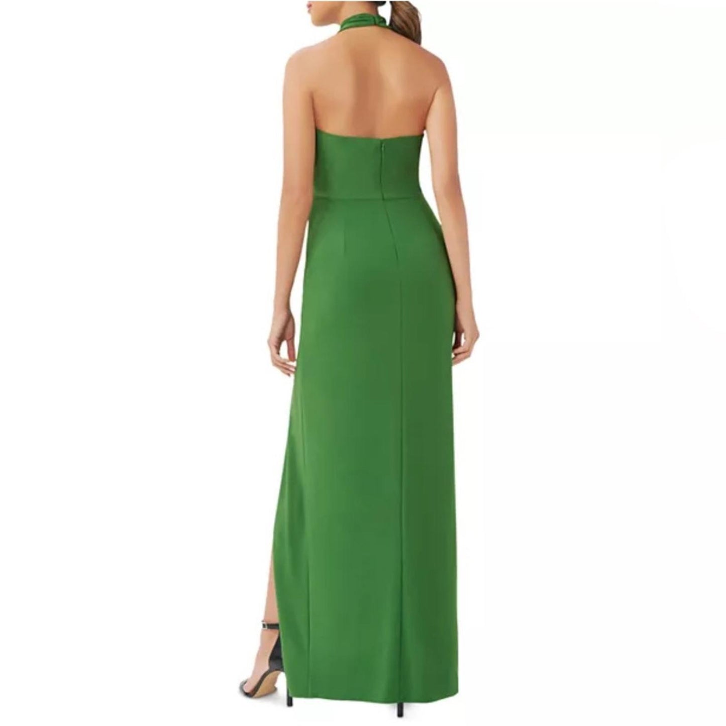 Aidan by Aidan Mattox Halter Cutout Gown in Green/Moss Size 4 NEW w/Tag $245