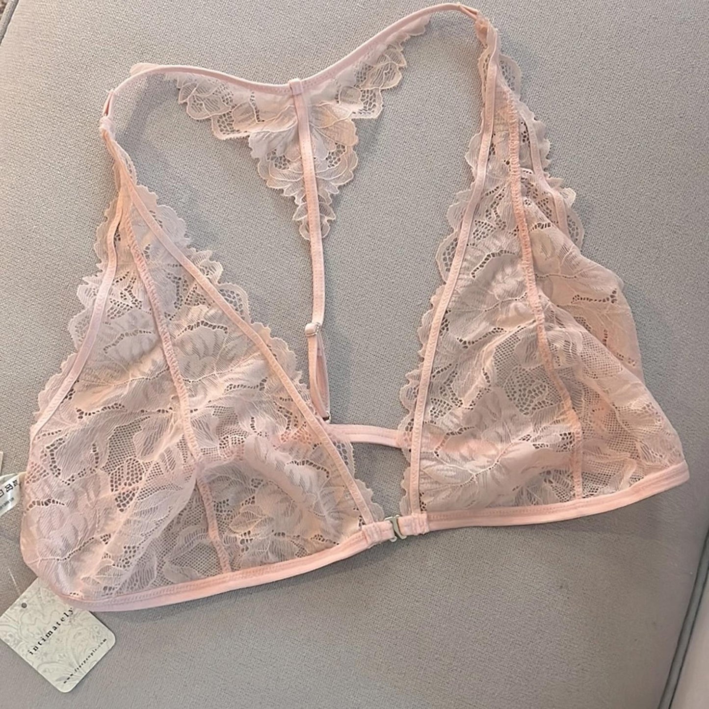 Free People Lace Bralette, Blush Pink, Size XL New w/Tag