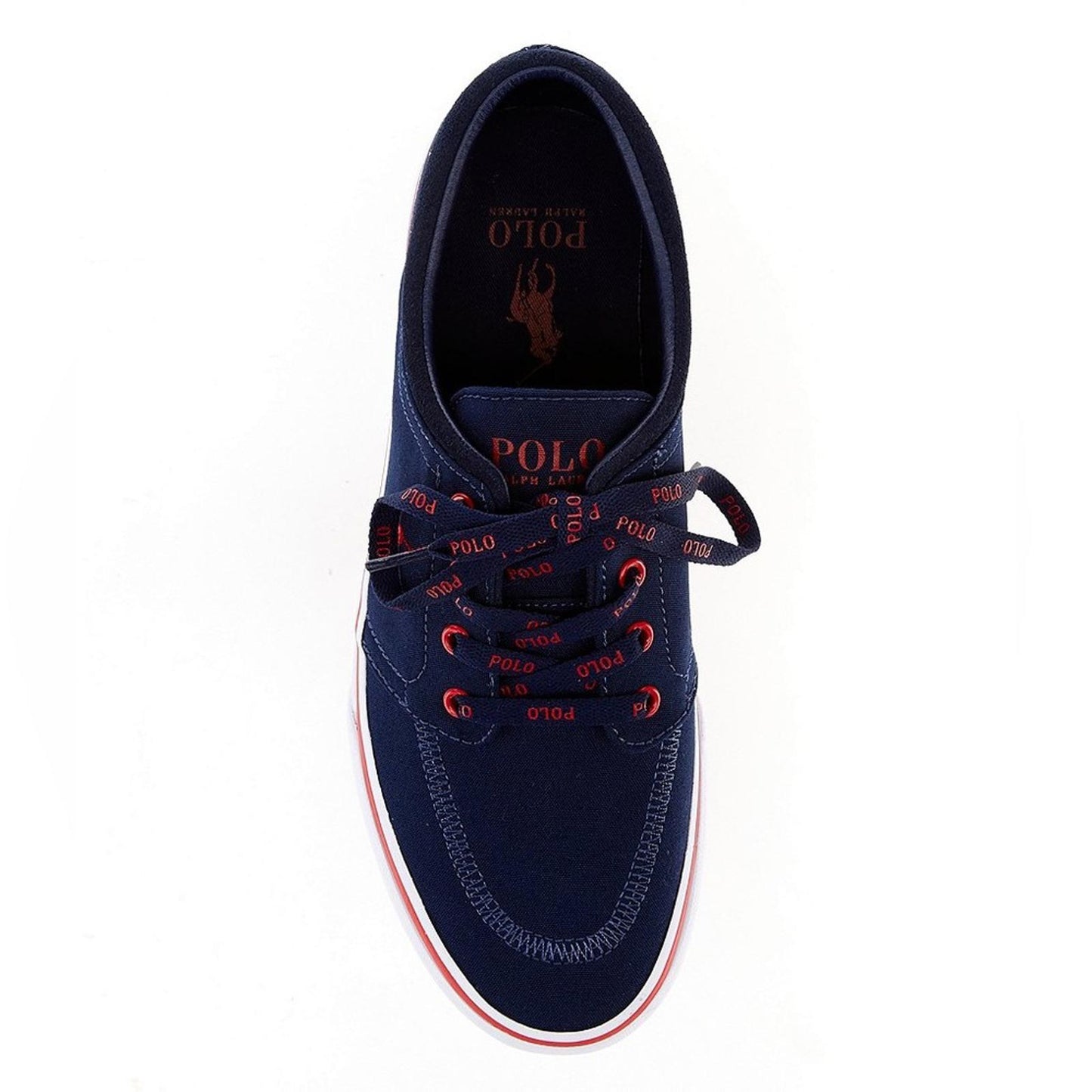 NWT Polo Ralph Lauren Men's Faxon x Logo Lace-Up Canvas Sneakers Navy, Size 10