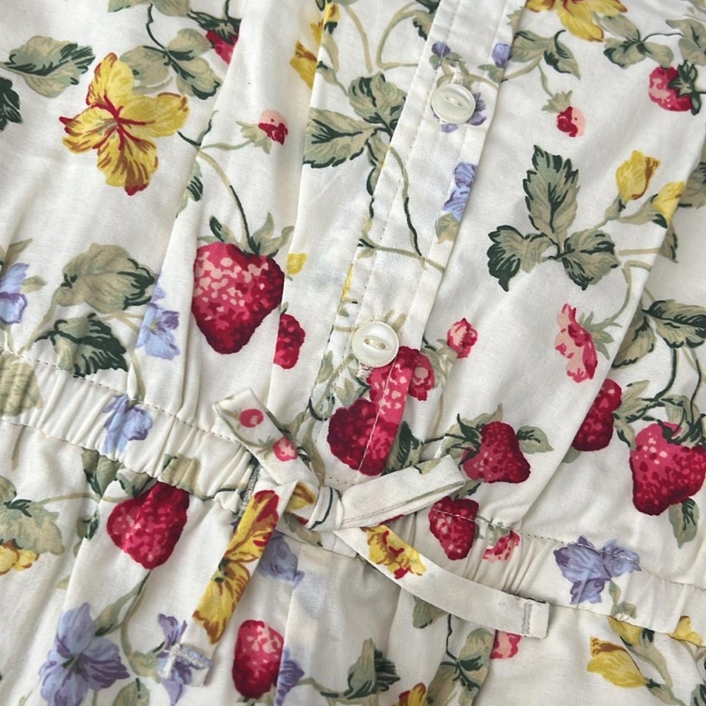 Ralph Lauren Floral & Fruit-Print Cotton Batiste Jumpsuit, Cottage New w/Tag