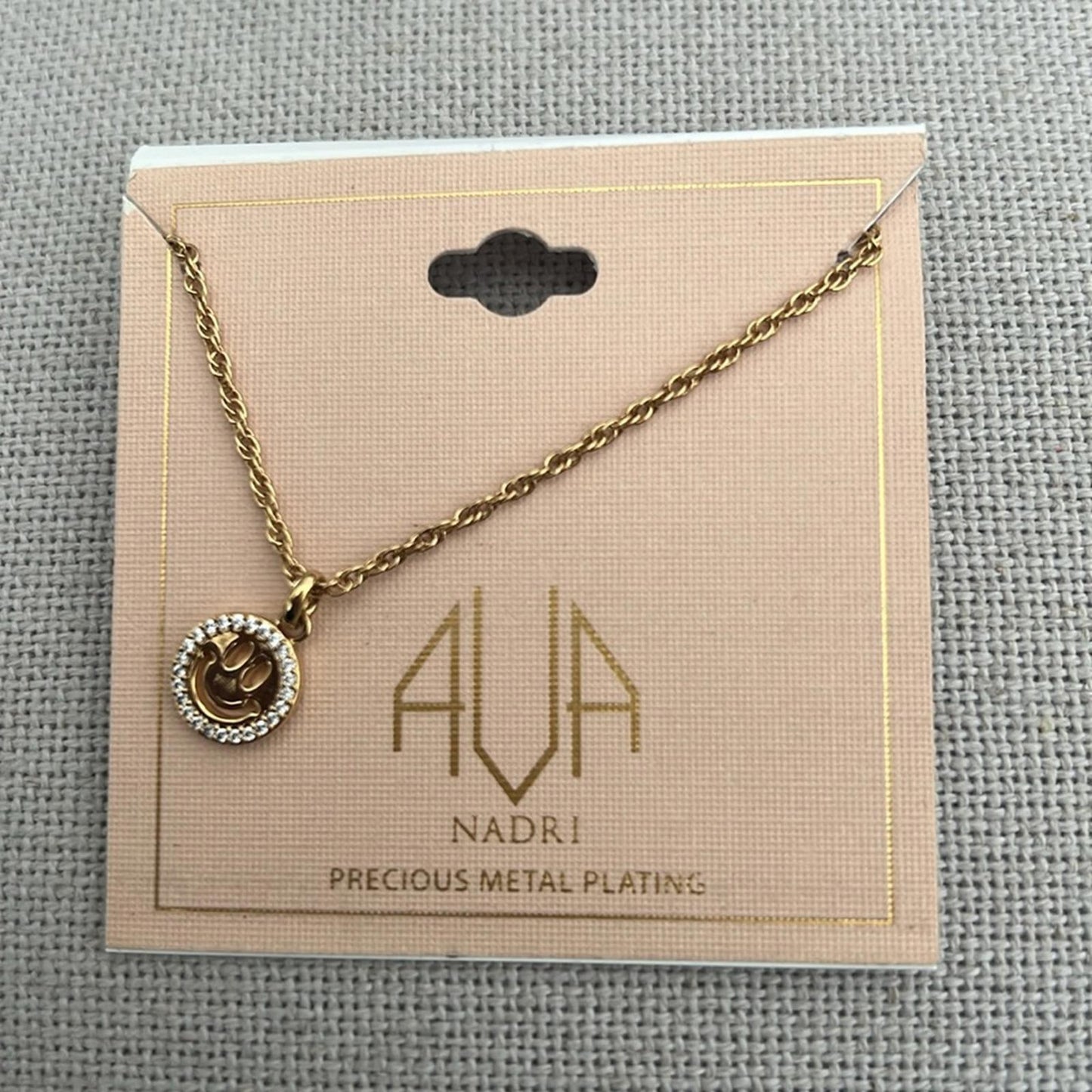 Ava Nadri 18kt. Gold Plated Brass Smiley Face Pendant Necklace, New w/Tag