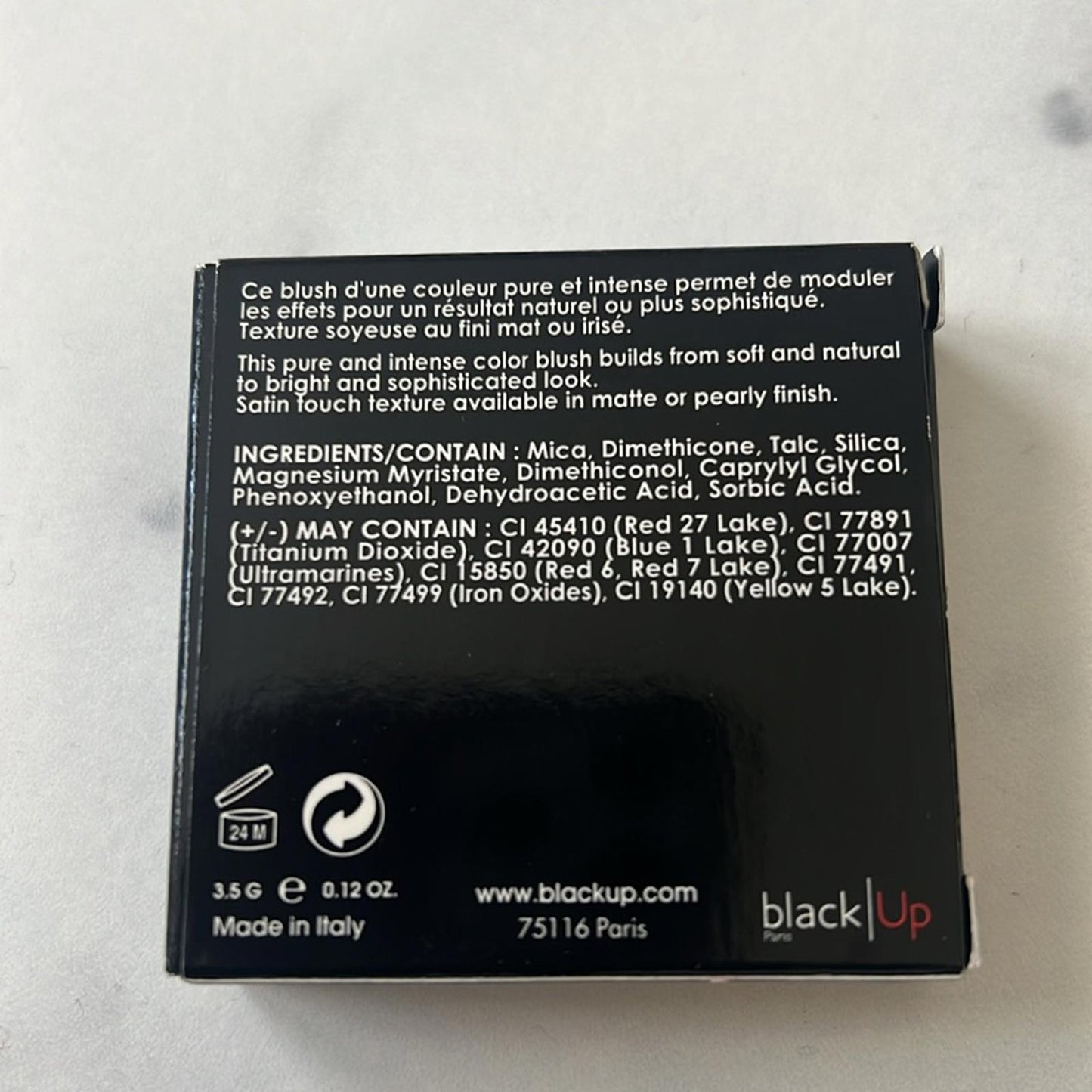 Black|Up Paris Blush - NBL 01 Hot Pink (New) Retail $26.50 -Made in Italy