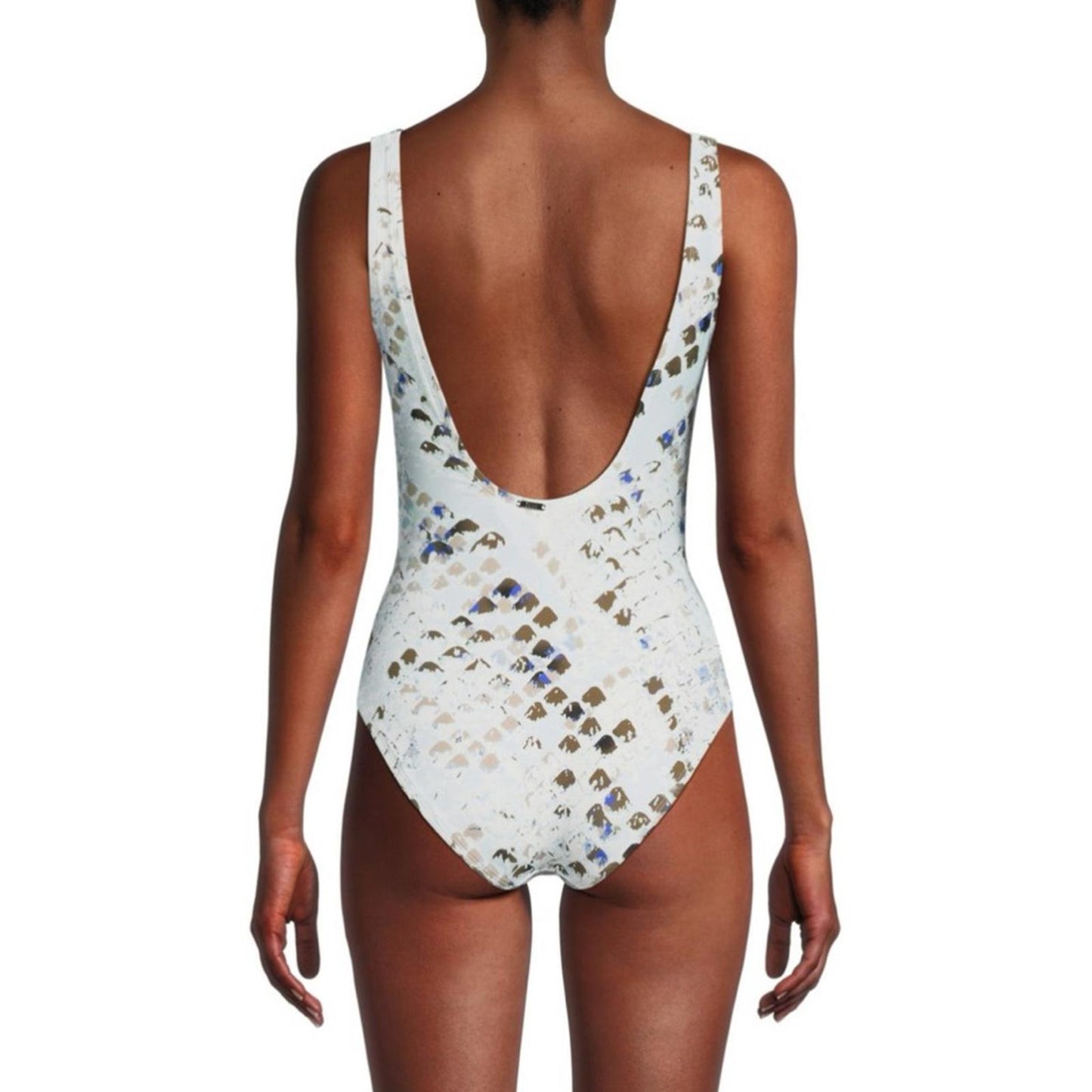 DKNY Deep V Twist Front Cut-Out One-Piece Swimsuit, Size 4 NEW w/Tag