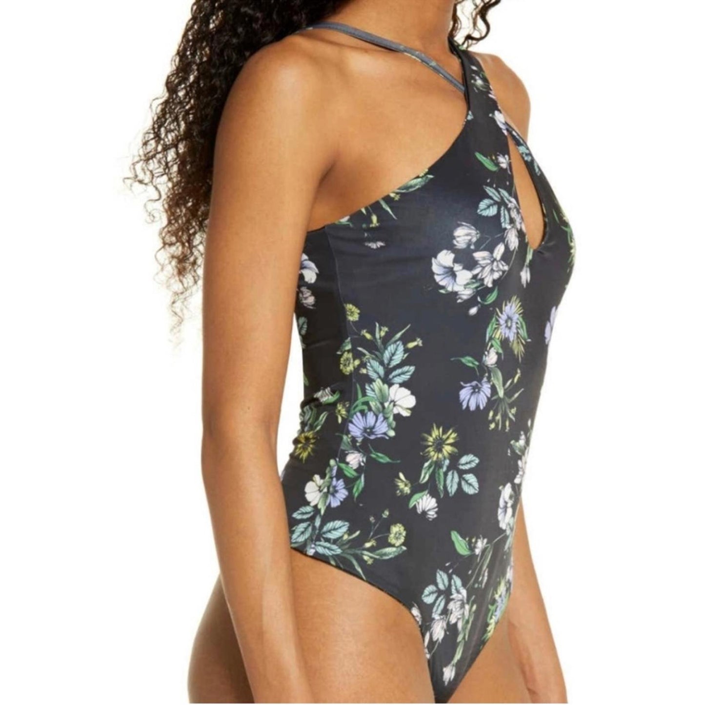 AFRM Bodysuit Celyn Sleeveless, Spring Noir Bouquet Size M New w/o Tag