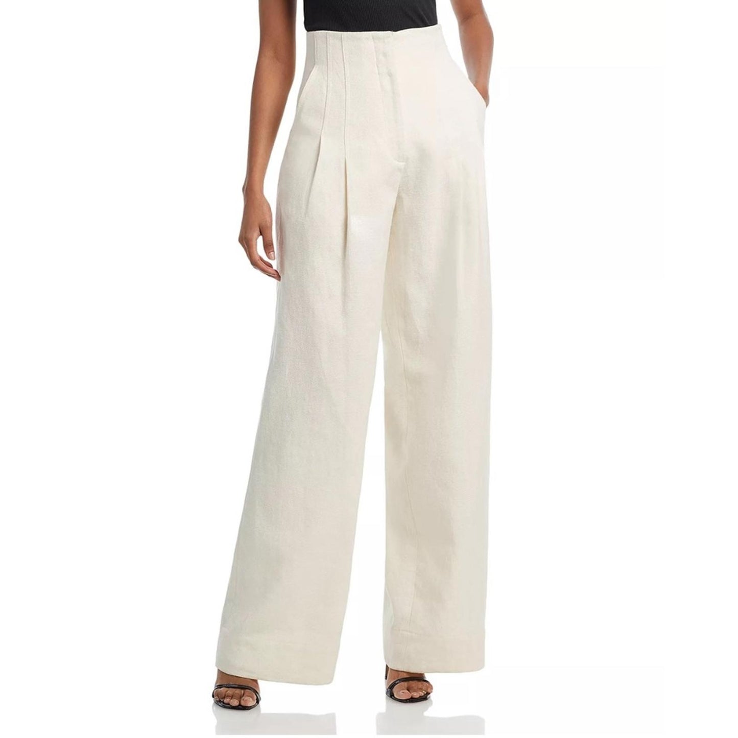 A.L.C. Bennett Pleated Wide Leg Pants in Ecru, Size 0 New w/Tag $495 (SOLD OUT)