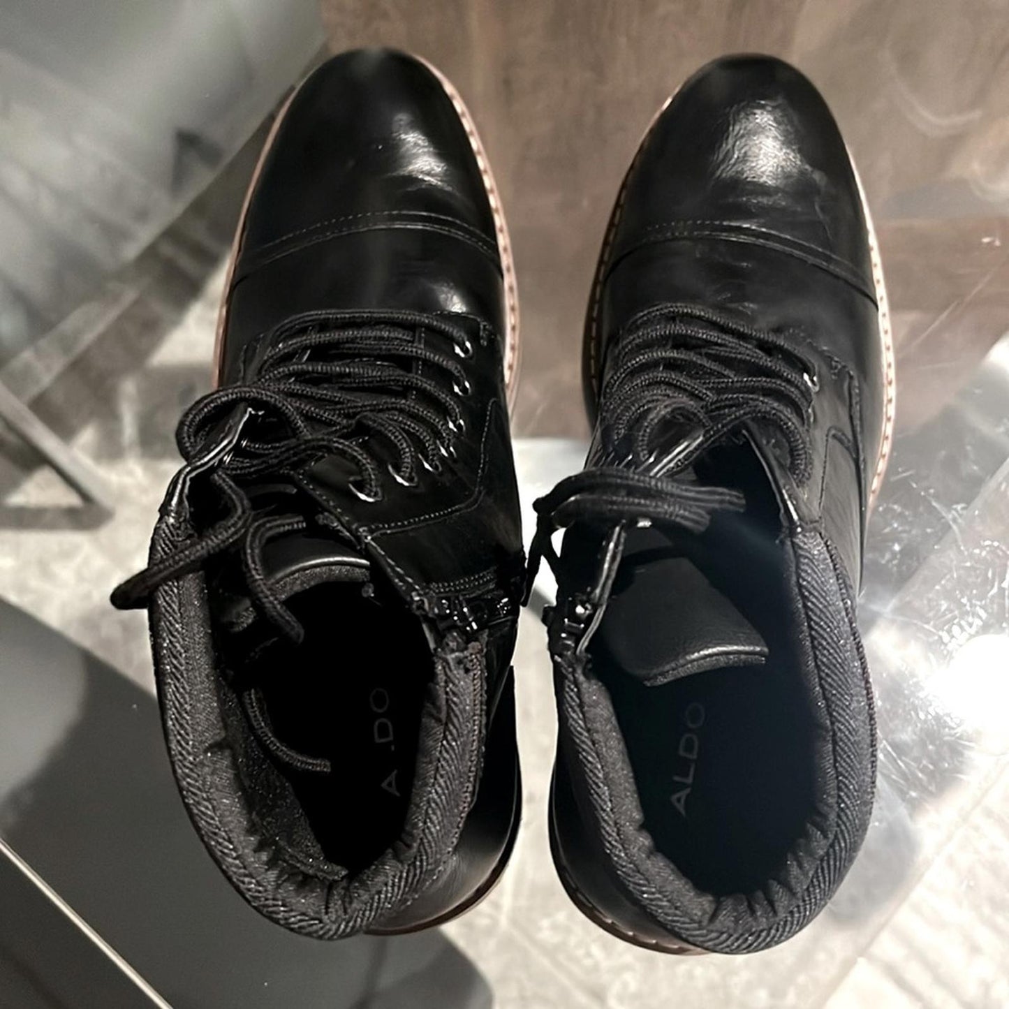 Aldo Kingston Combat Leather Boots in Black, Men’s Size 10, New w/o Box $140