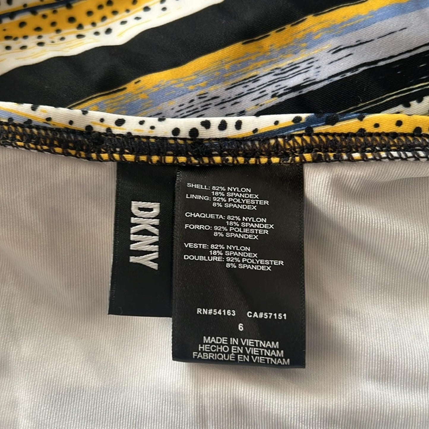 DKNY Printed Deep-V One-Piece Swimsuit Size 6, NEW w/Tag