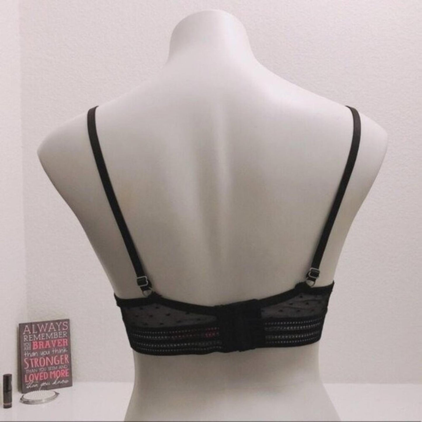 Vince Camuto Push-Up Lace Bra in Nude/Black Lace, Size 36C New w/Tag