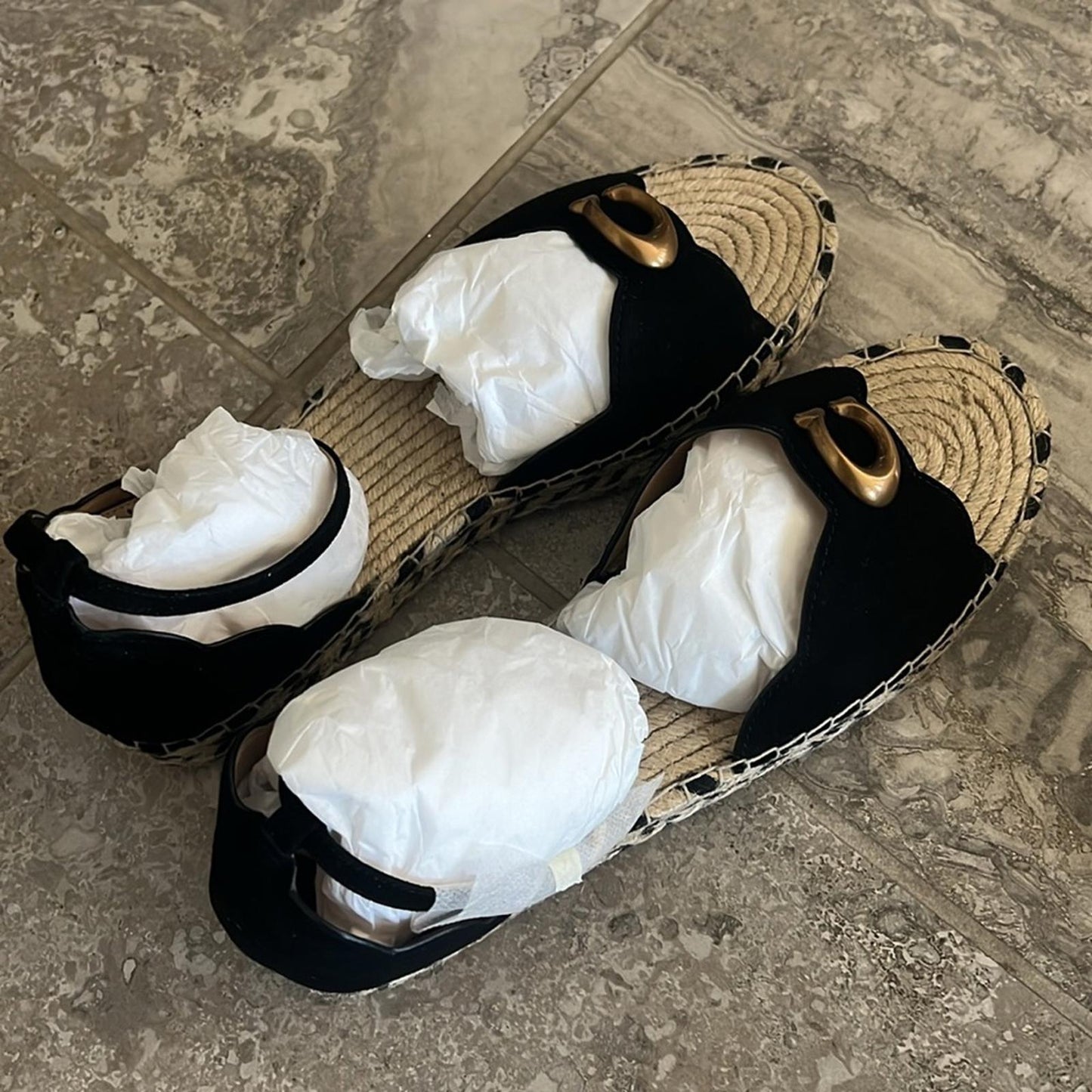 Coach Women's Dillon Espadrille Sandals in Black, Size 11 New in Box