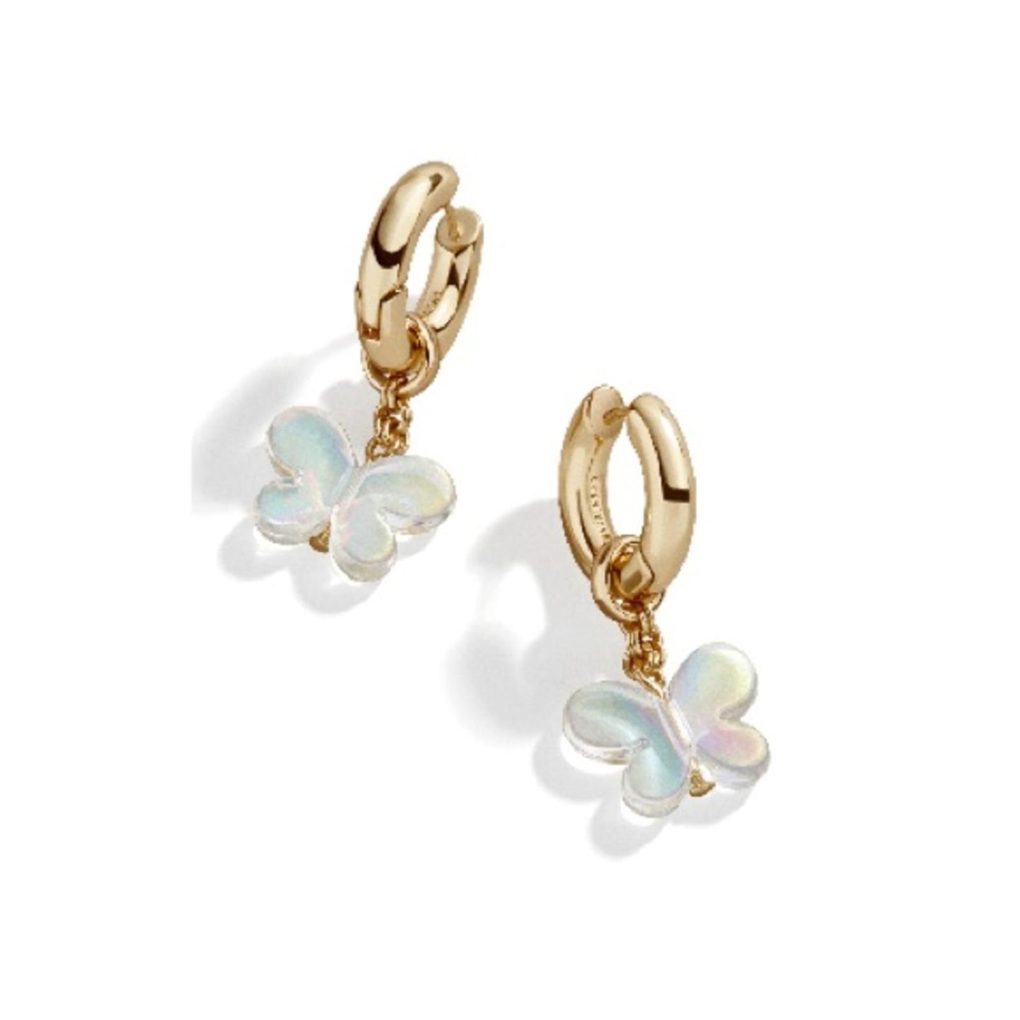 BAUBLEBAR Vanessa Iridescent Butterfly Charm Huggie Hoop Earrings, New w/Tag $44