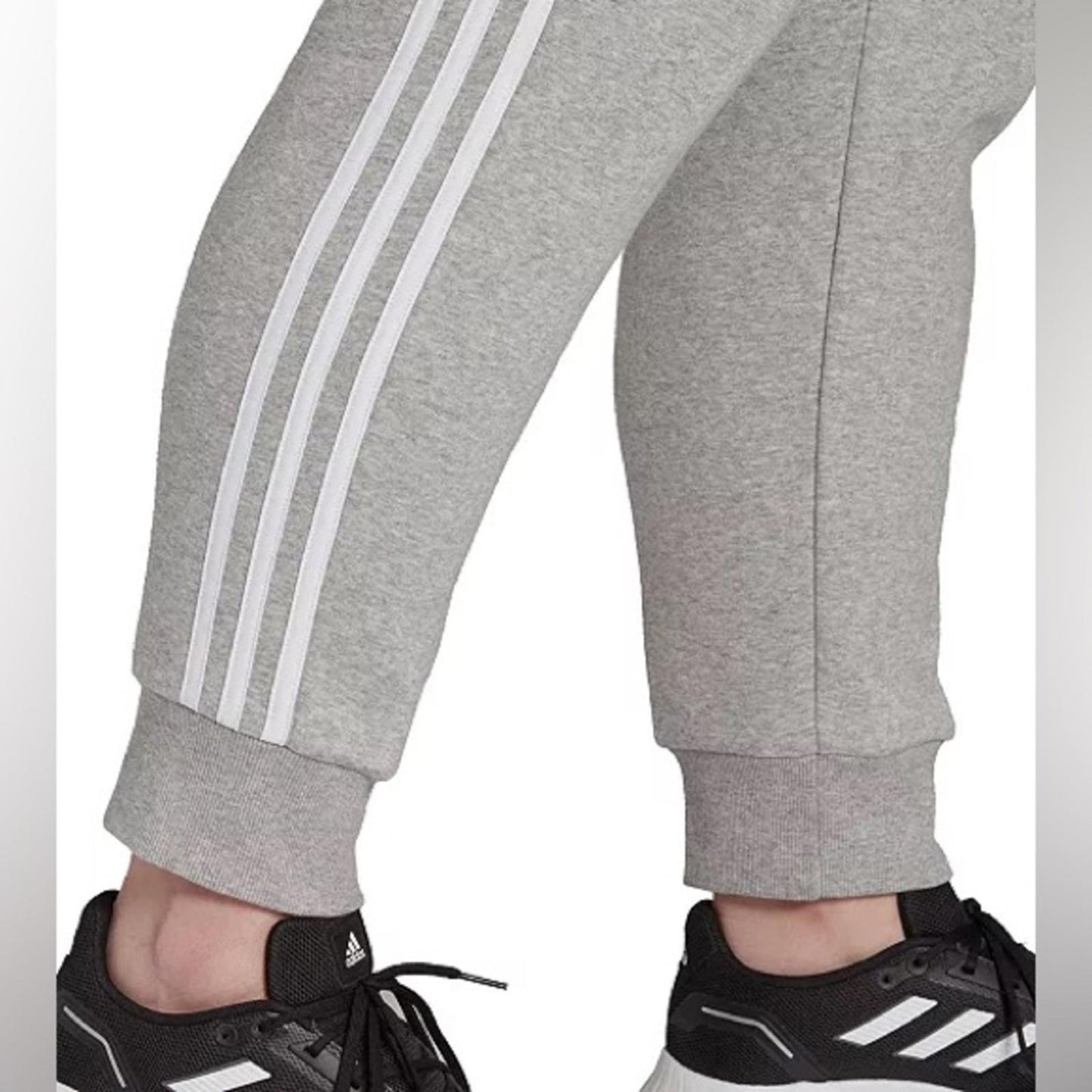 Adidas Essentials Three-Stripes Fleece Joggers, Grey Plus Size 3X New w/Tag