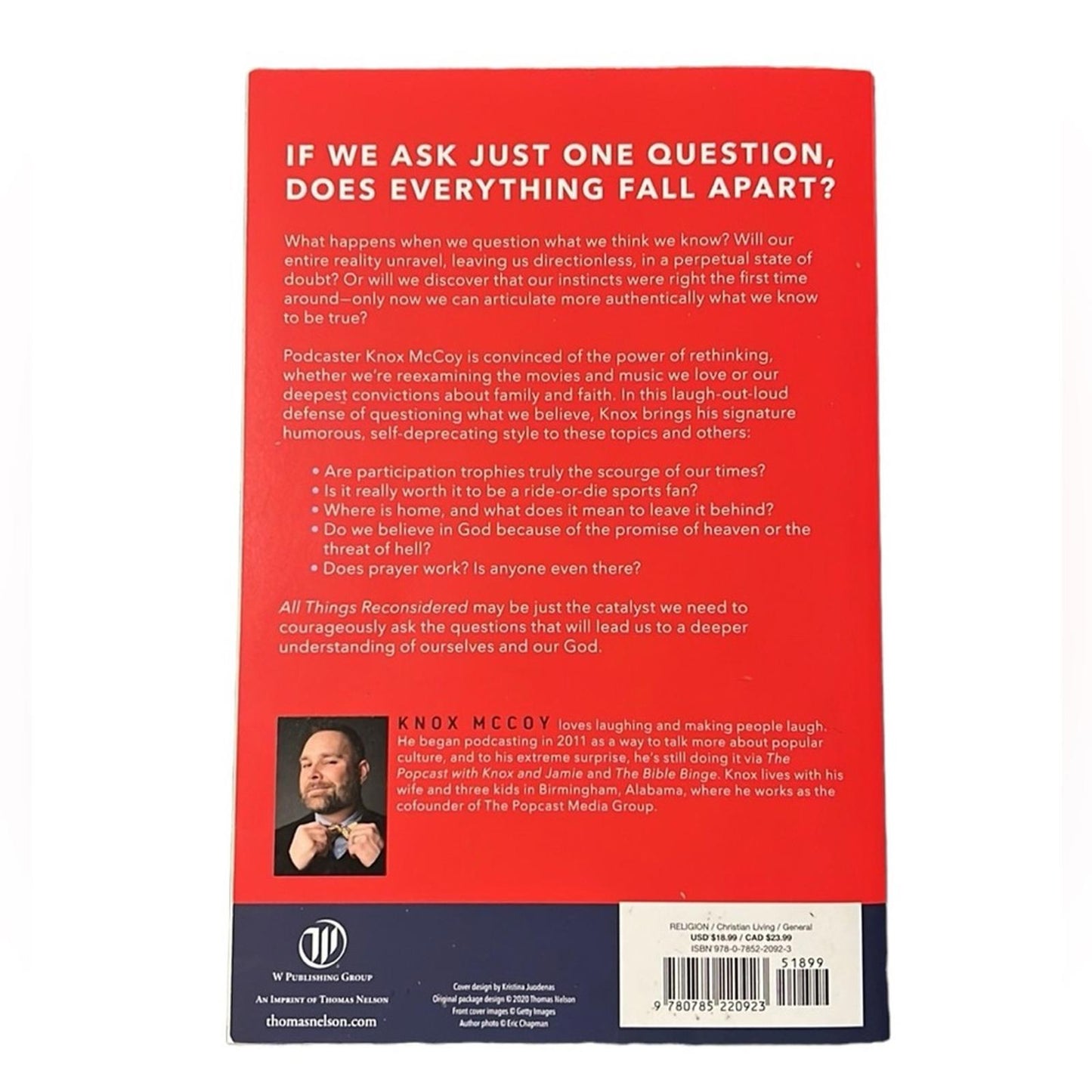 Book: All Things Reconsidered by Knox McCoy , NEW!