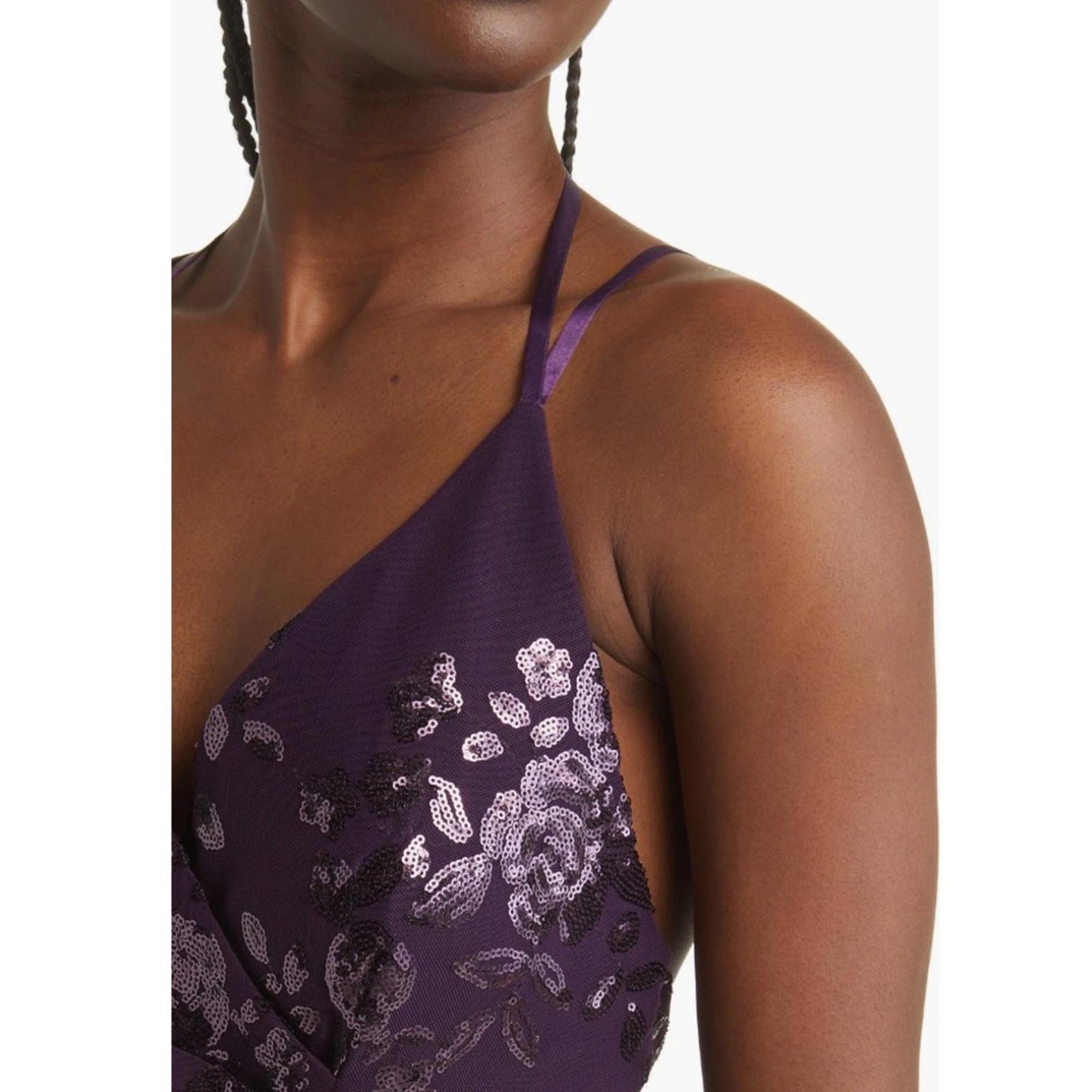 Speechless Embroidered Sequin Mesh Lace-Up Back Gown, Juniors' Size 15 NWT
