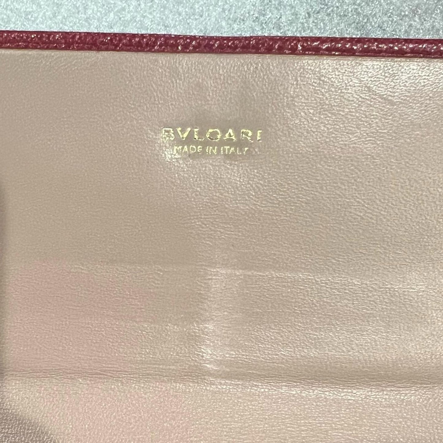 BVLGARI (Made in Italy) Long Leather Wallet in Red, Excellent Condition