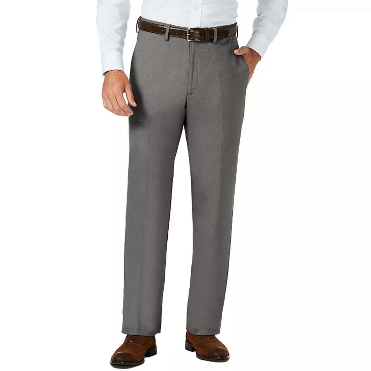 JM Haggar Premium Stretch Solid Premium Pants, Grey, Size 34W X 29L New w/Tag