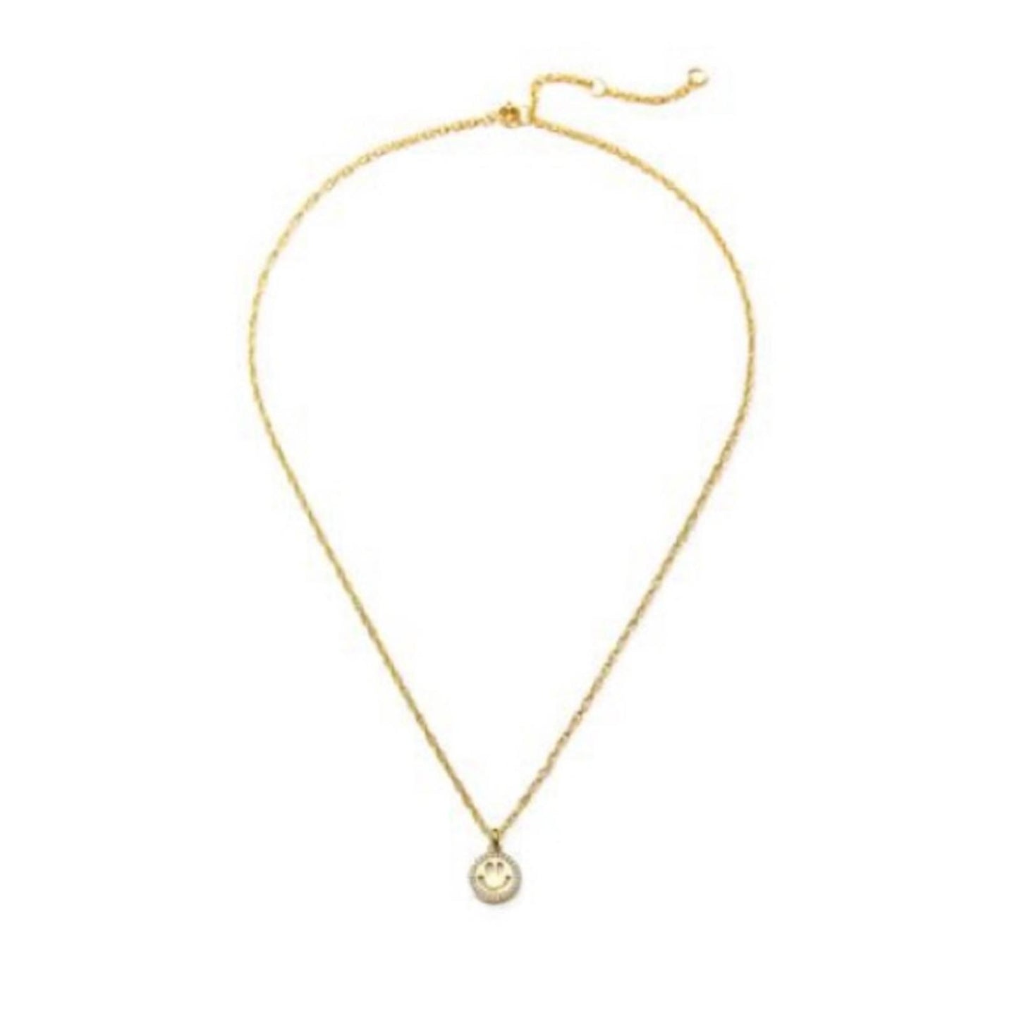 Ava Nadri 18kt. Gold Plated Brass Smiley Face Pendant Necklace, New w/Tag