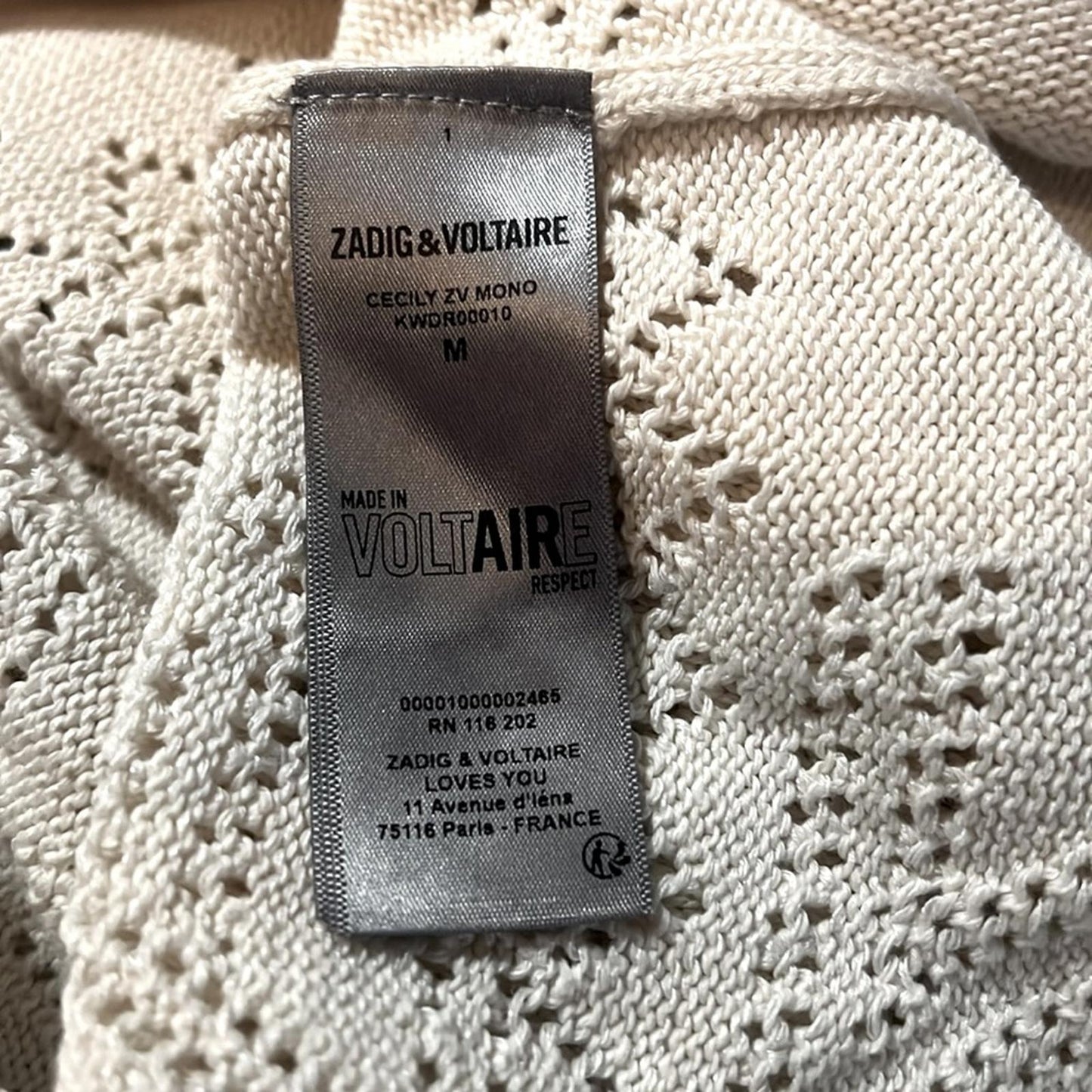 Zadig & Voltaire Cecily ZV Monogrammed Knit Dress, Size M New w/Tag, Retail $548