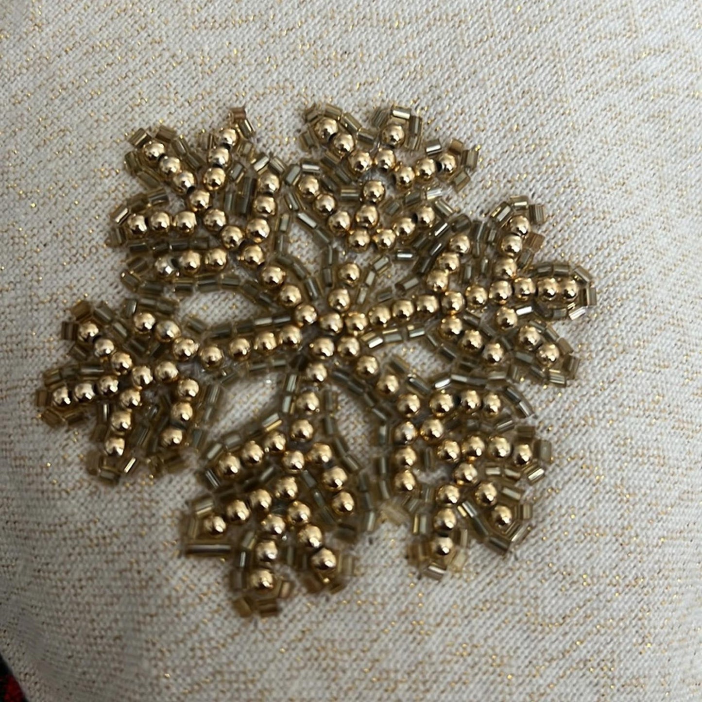 x2 Holiday Snowflake Decorative Pillows, Plaid & Beaded Retail $70