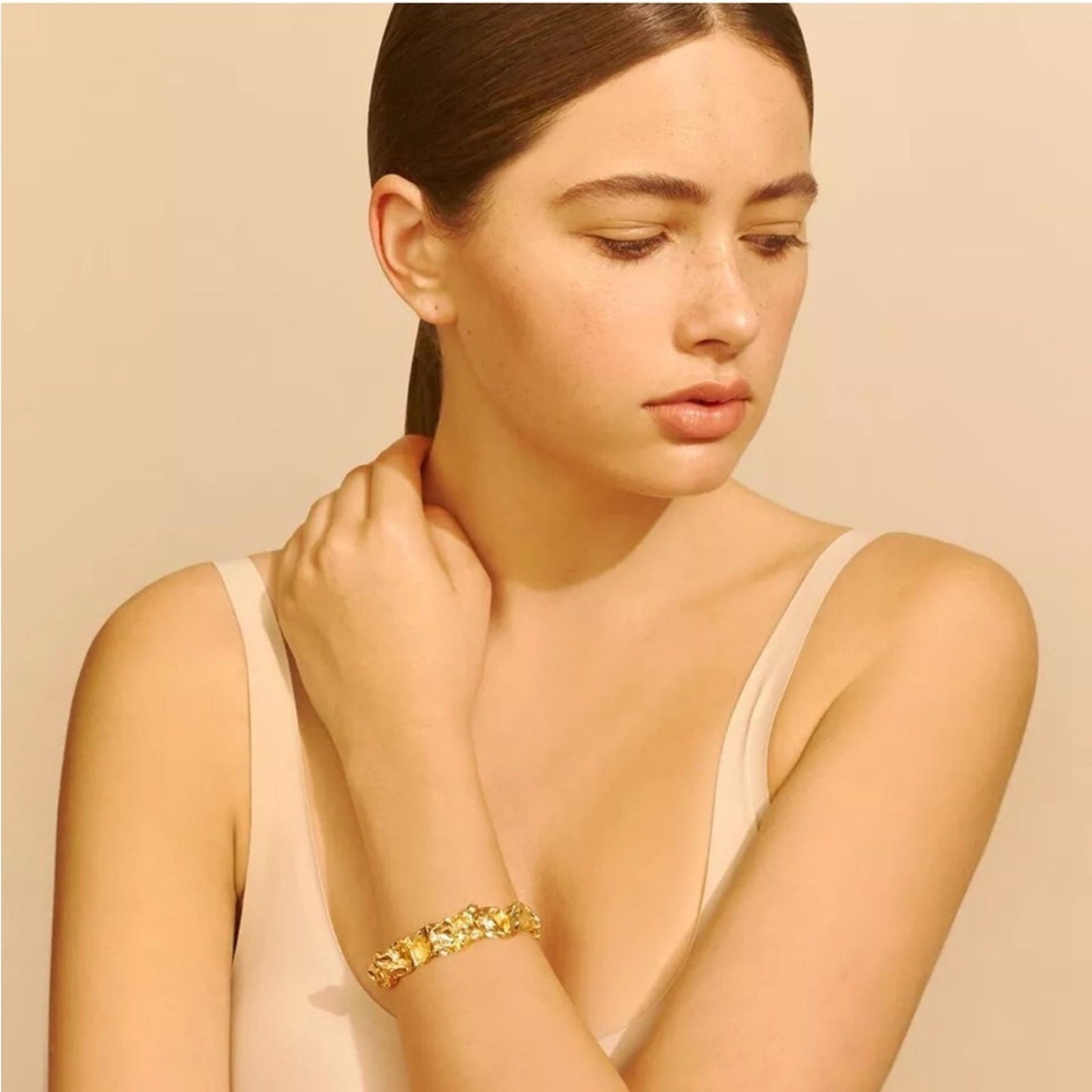 Amber Sceats x Revolve Emery Bracelet 24K Gold-plated, NEW w/Pouch
