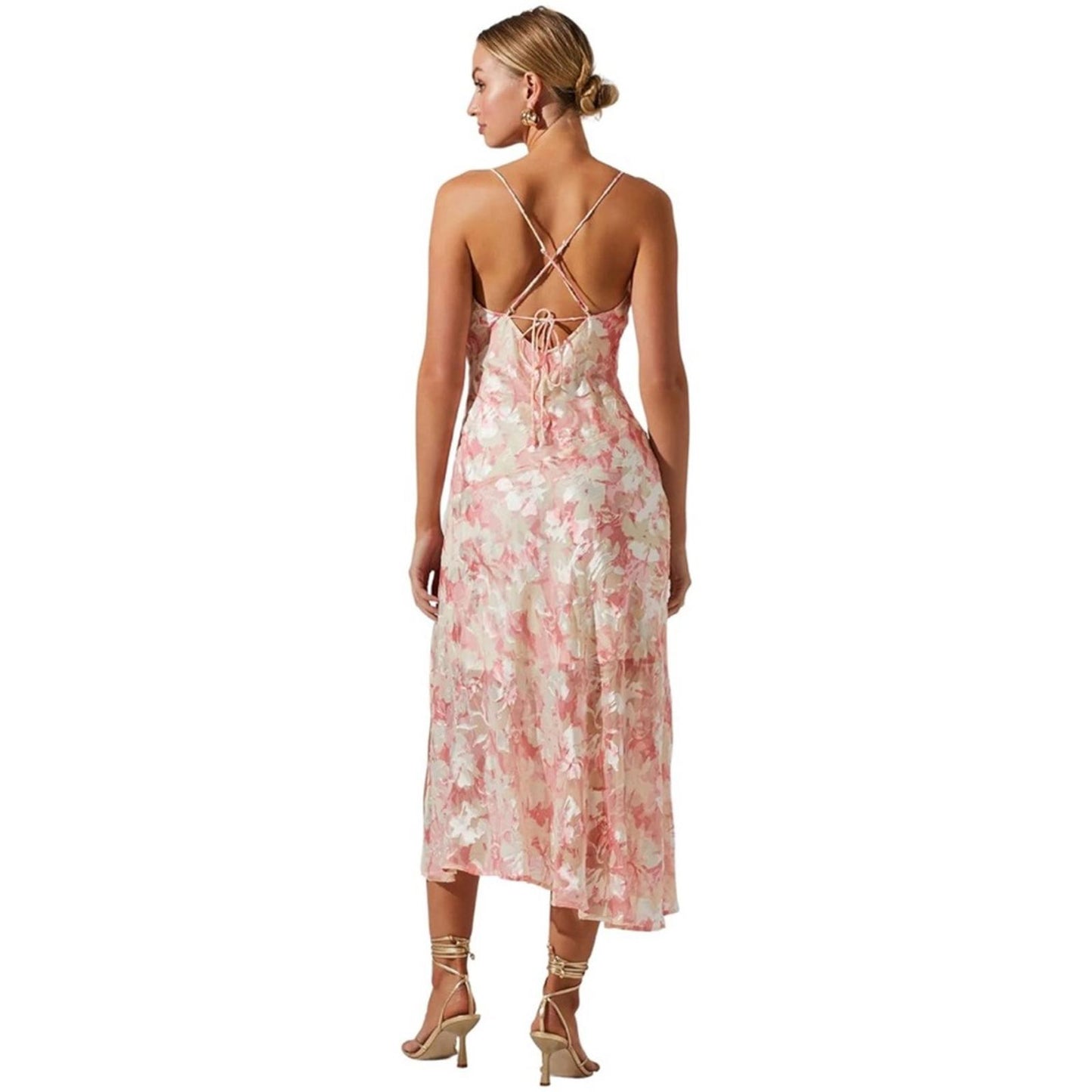 ASTR the Label Women's Gaia Dress, Pink Burn Out Size S New w/Tag
