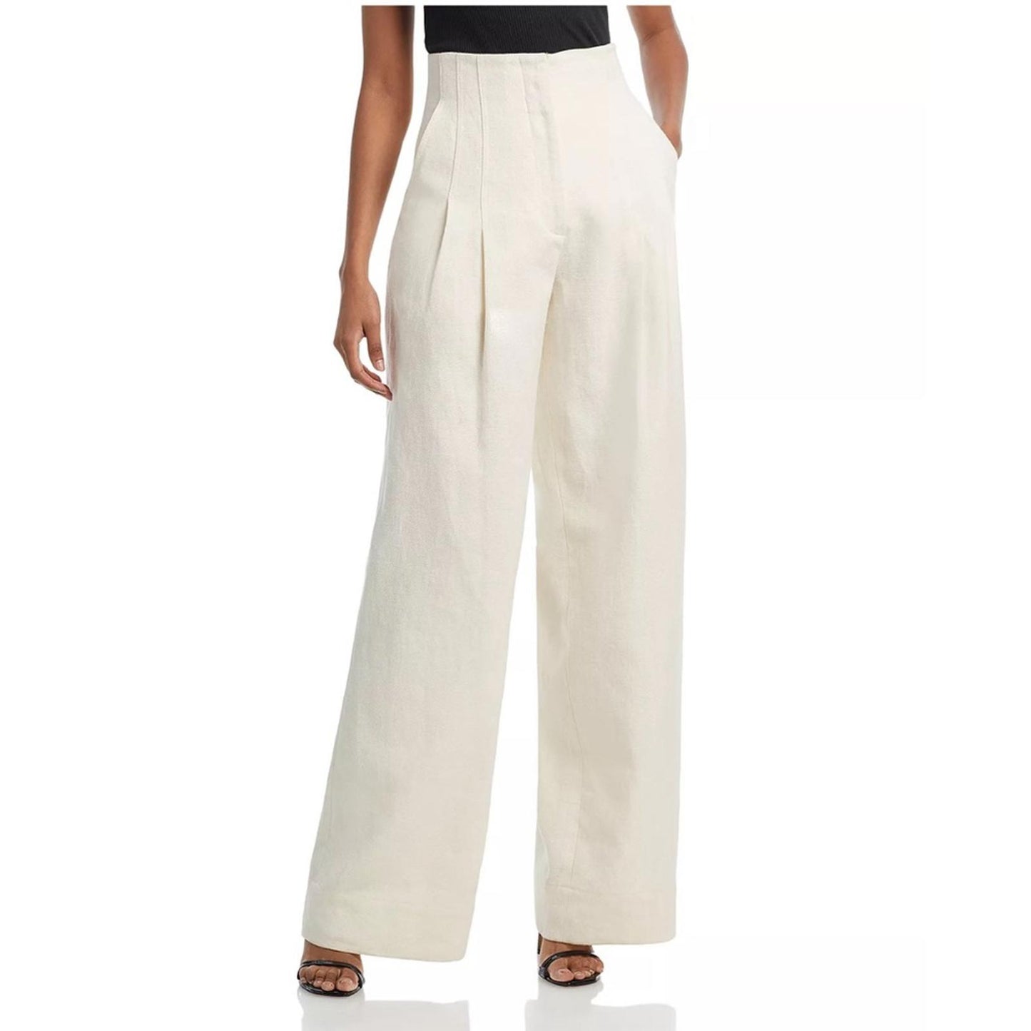 A.L.C. Bennett Pleated Wide Leg Pants in Ecru, Size 0 New w/Tag $495 (SOLD OUT)