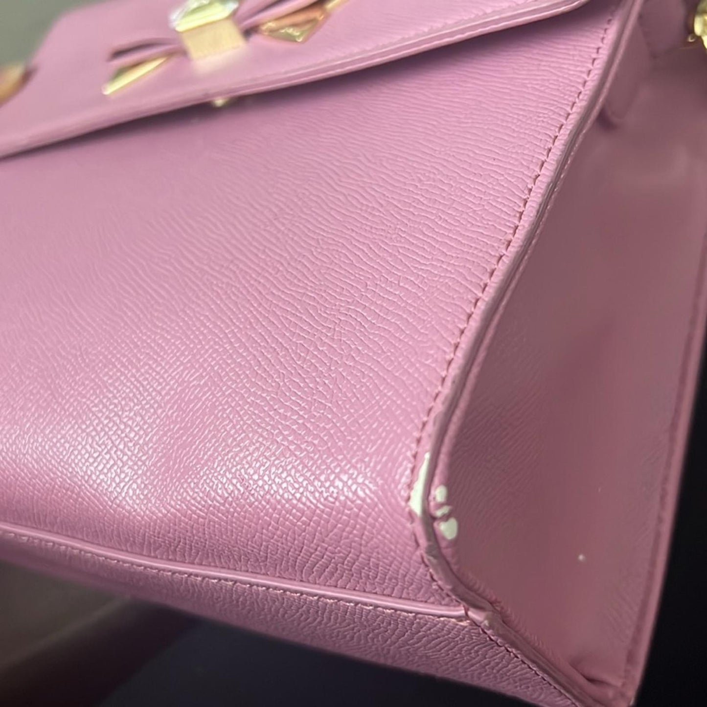 Betsey Johnson Xodevin Shoulder Bag with Chain Shoulder Strap in Pink Gold-Tone