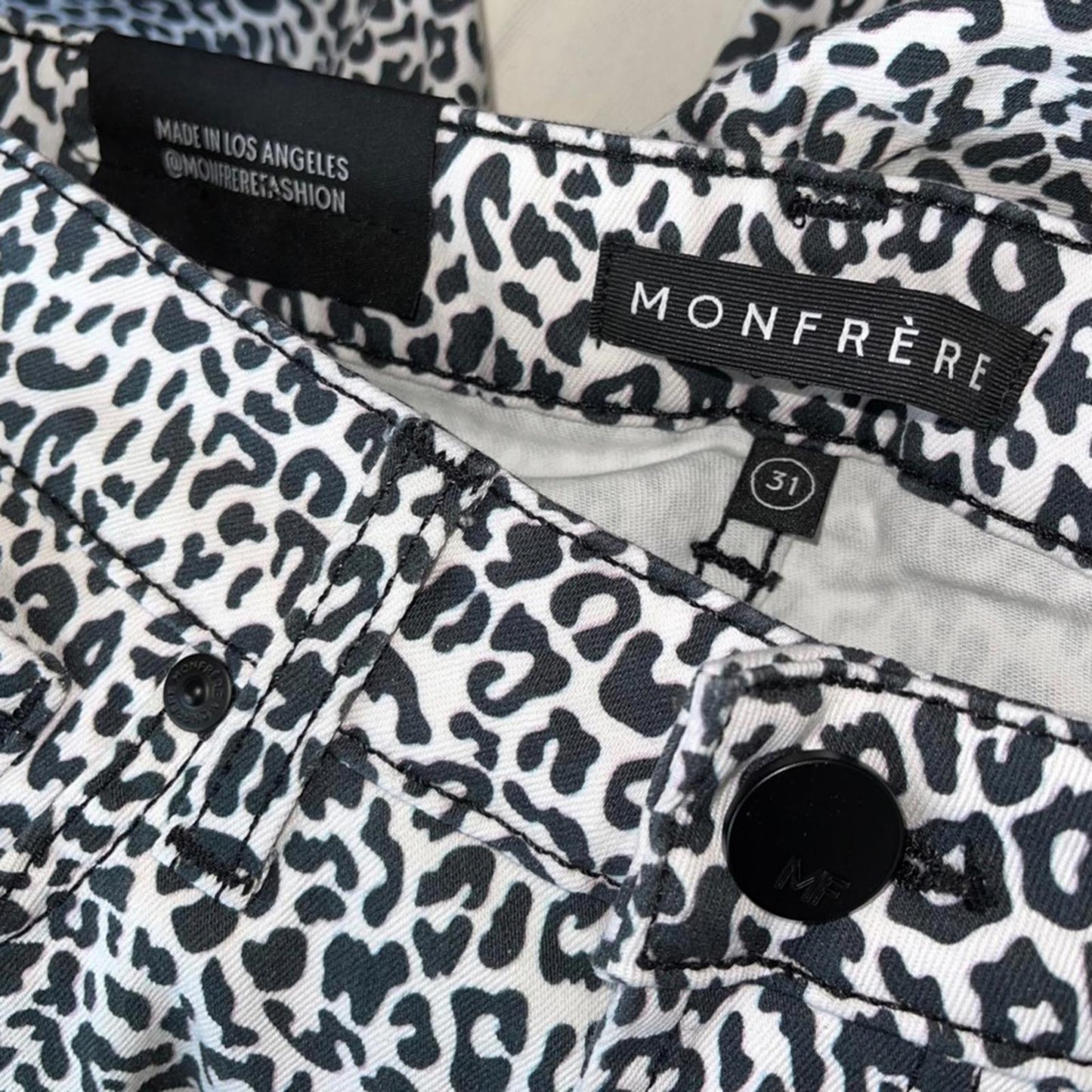 Monfrere Men's Greyson Leopard Skinny-Fit Jeans, Size 31 NEW w/Tag Retail $298