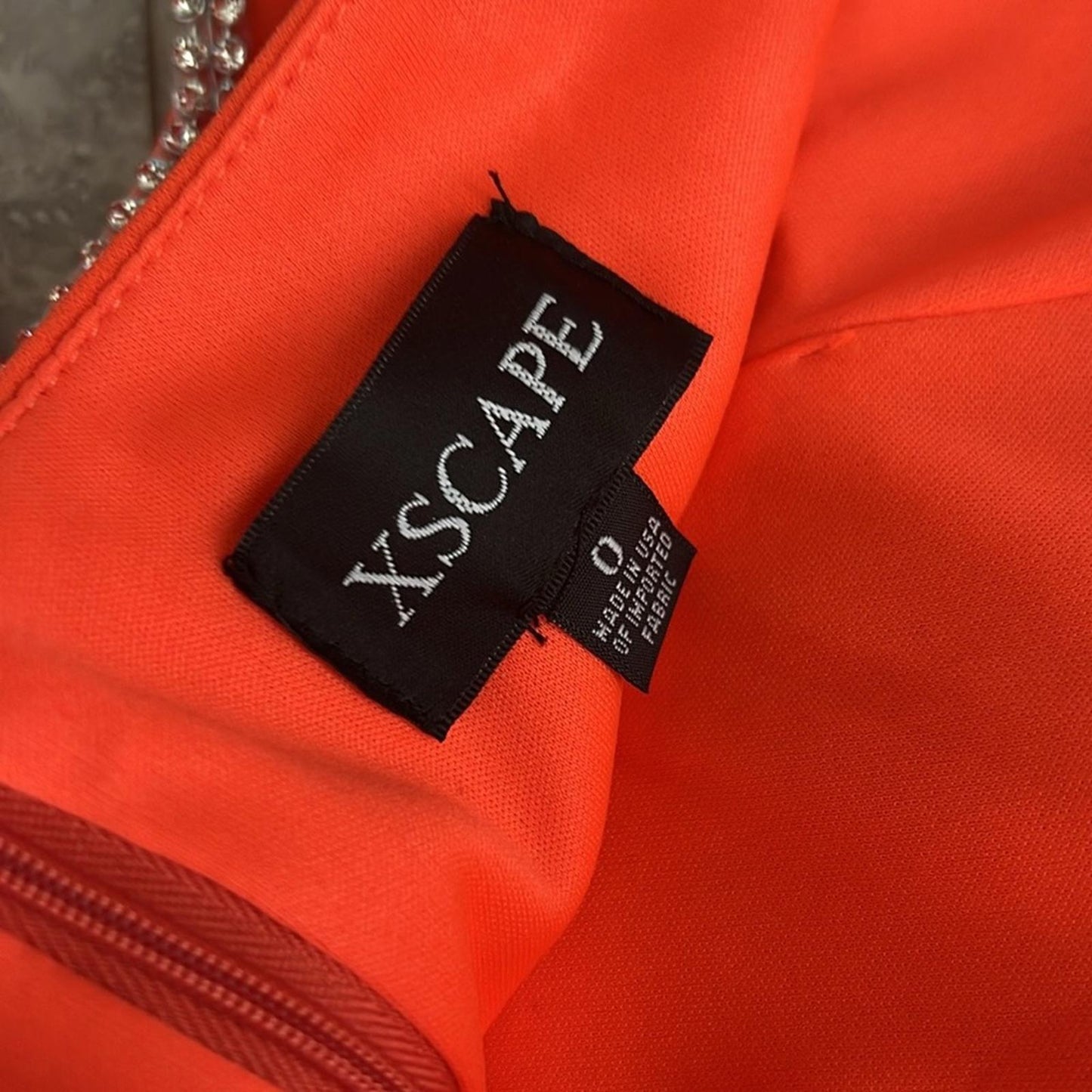 XSCAPE Side Cutout Scuba Crepe Gown in Orange, Size 0 Retail $258 EXCELLENT!