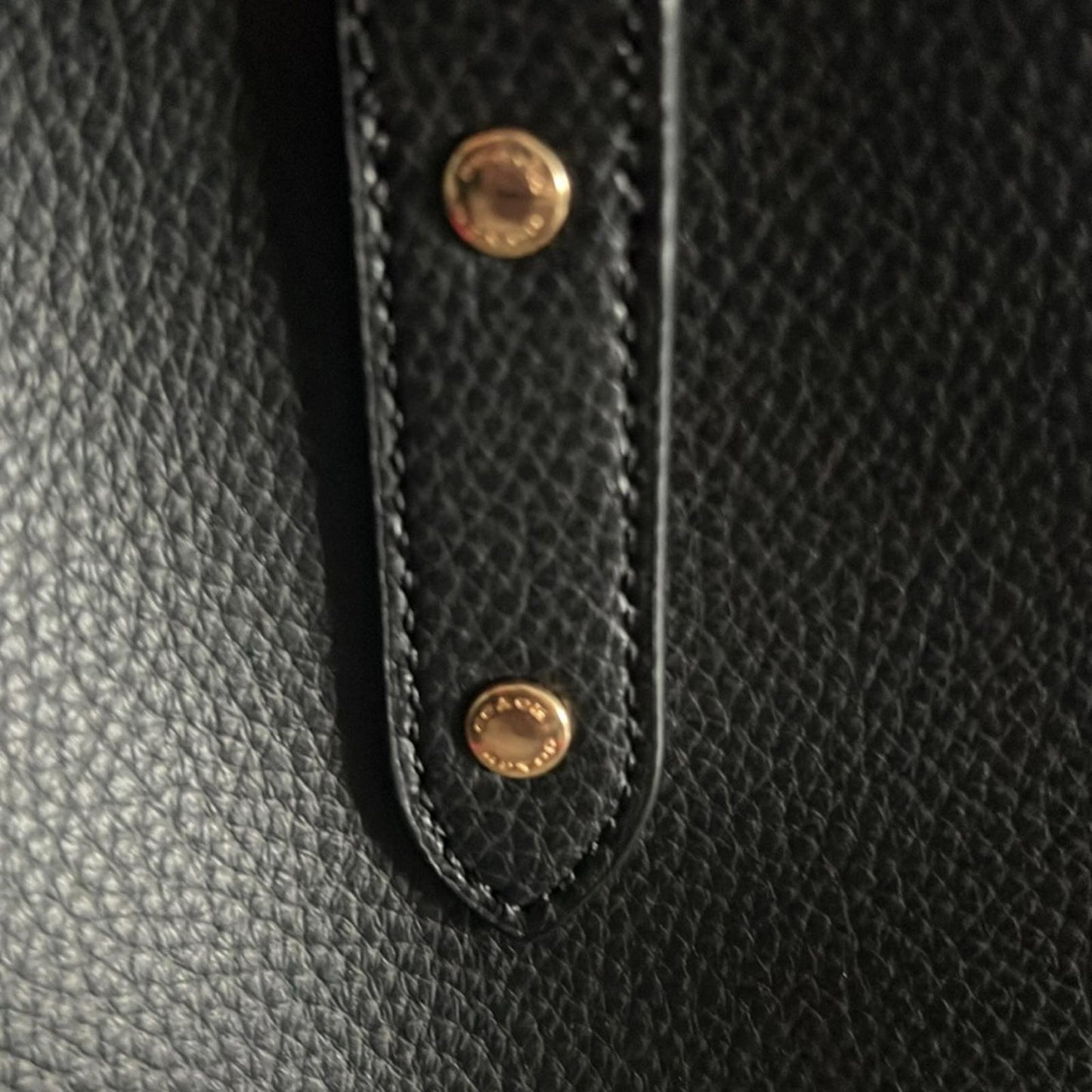 Coach Town Tote Polished Pebbled Leather Black, Code #C2091-72673 EXCELLENT $398