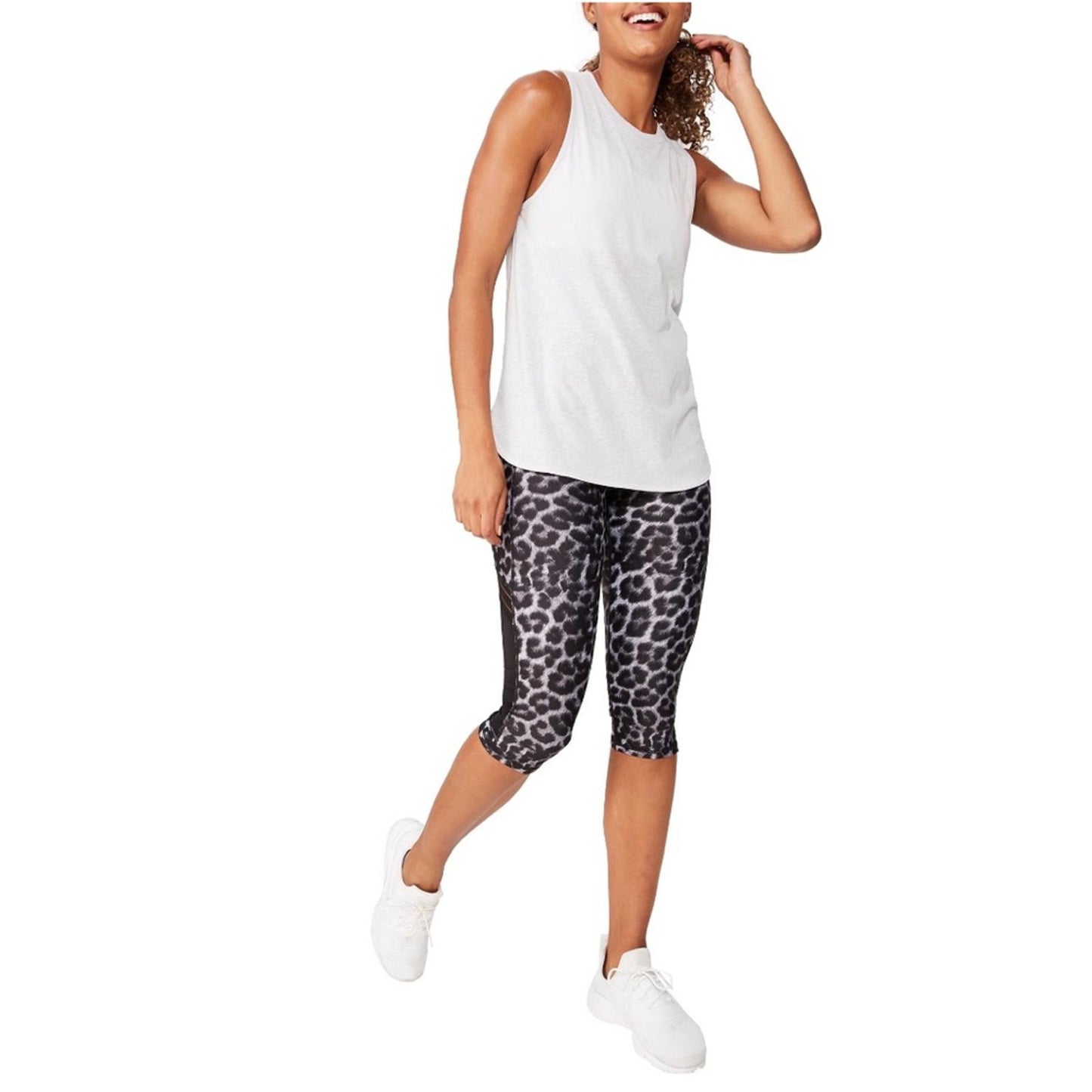 Cotton:On Body GRAY Women's Active Curve Hem Tank, White Size XS New w/Tag