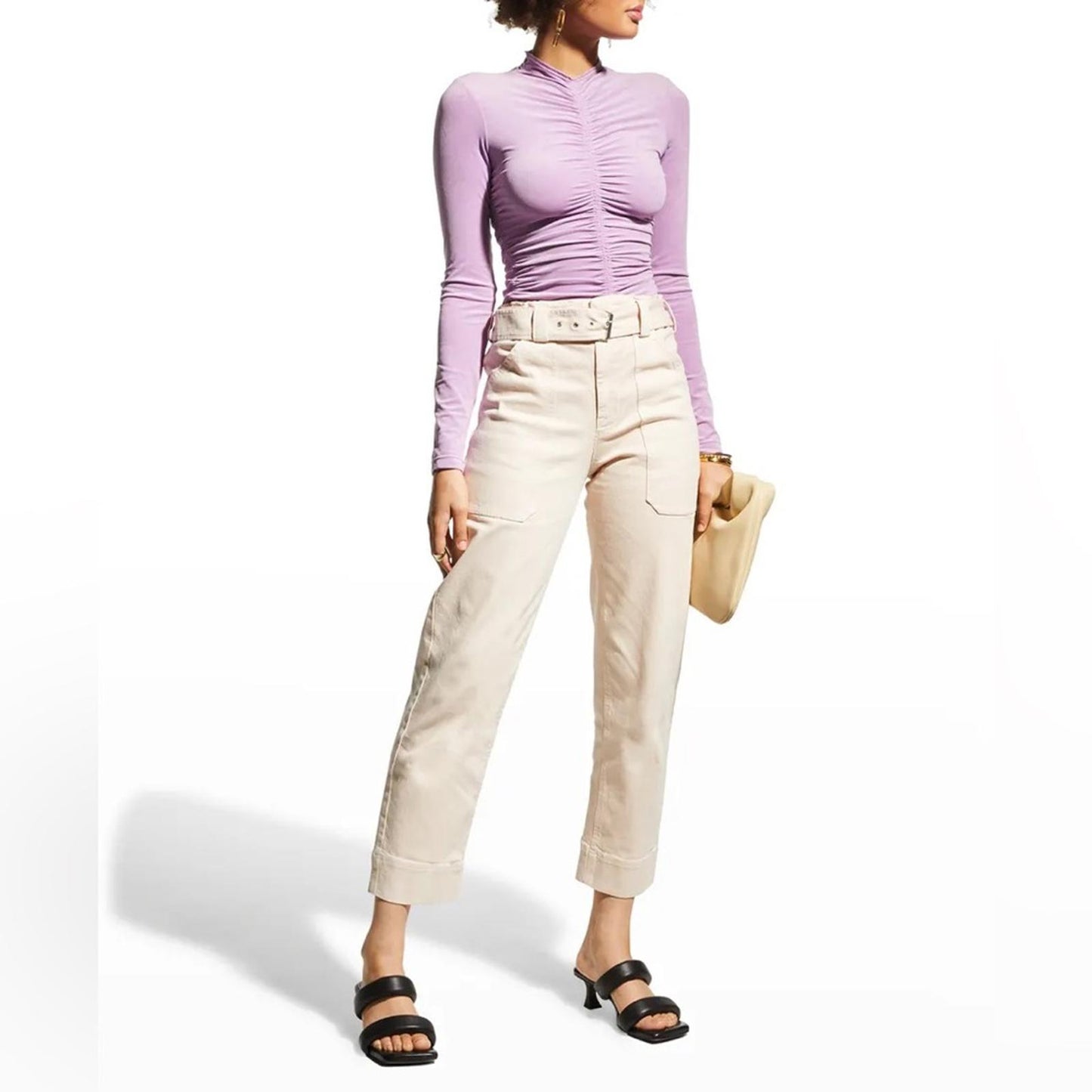 A.L.C. Ansel Shirred Top in Purple X REVOLVE, Size XS New w/Tag Retail $295