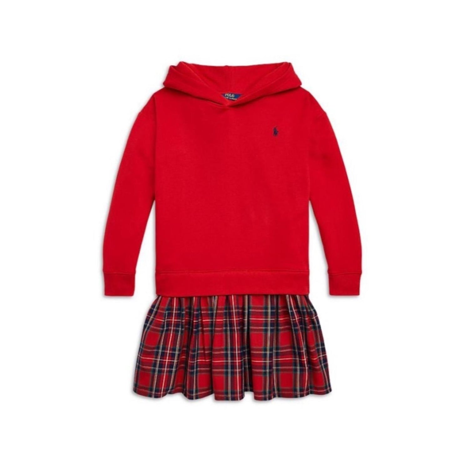 Polo Ralph Lauren Plaid Fleece Hoodie Dress, Big Kid New w/Tag Retail $79.50