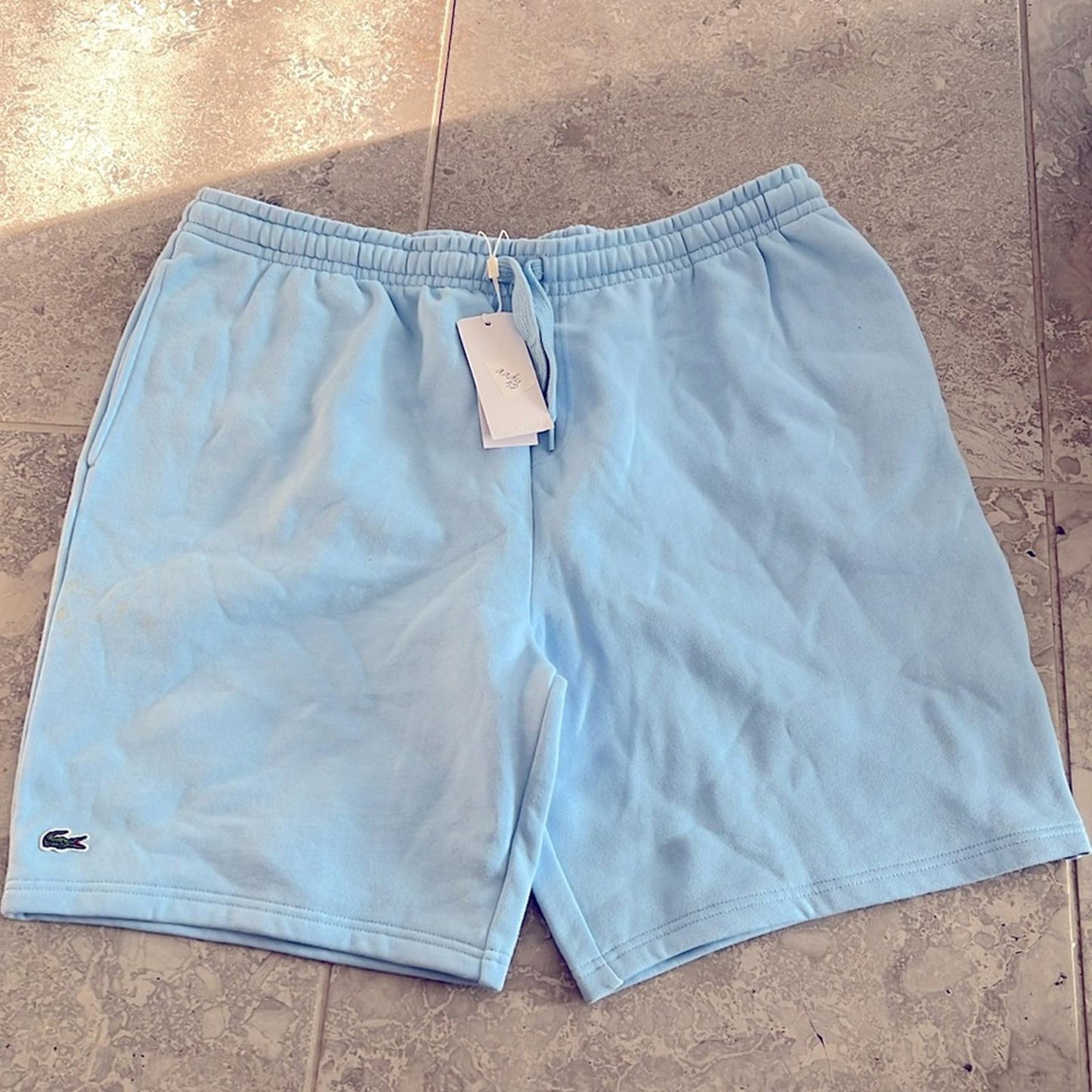 NWT Lacoste Sport Tennis Fleece Shorts, Light Blue, Men’s Size 8-3XL Retail $85