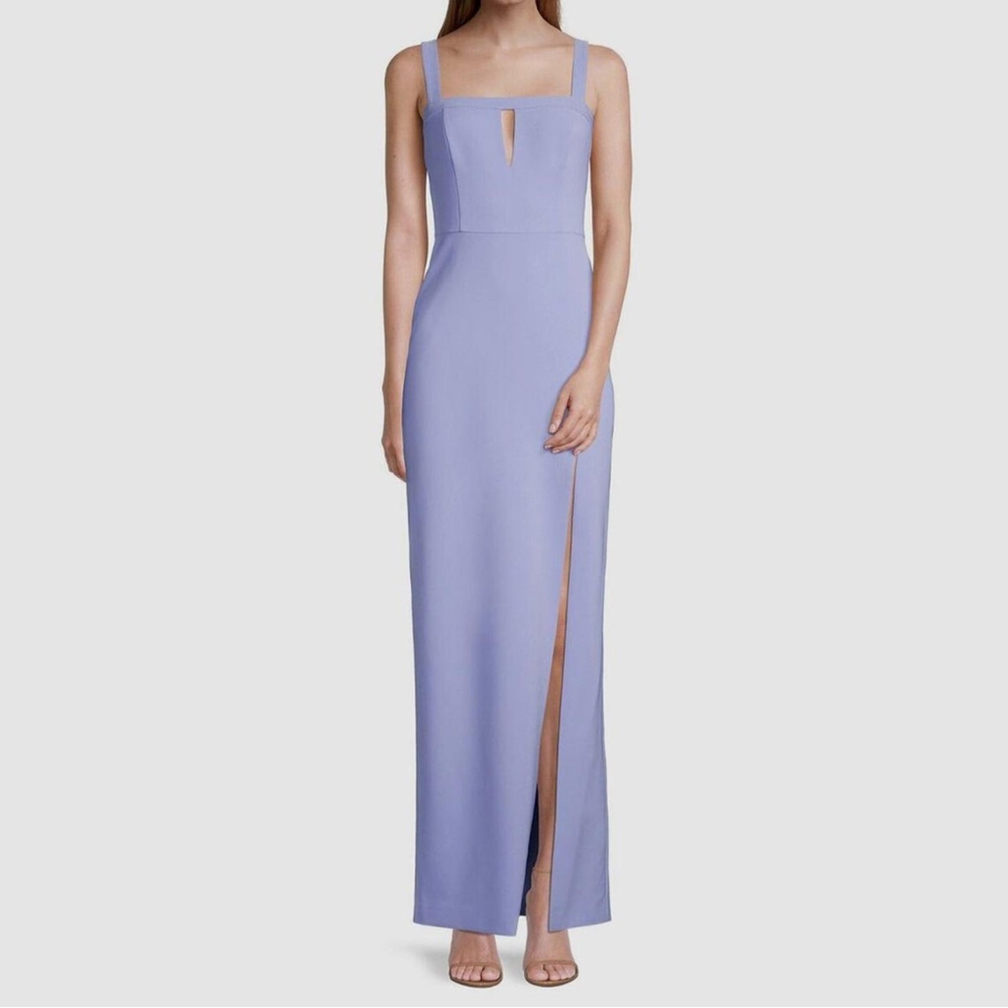Aidan Mattox Sleeveless Cutout Column Gown in Baby Blue, Size 4 NEW w/Tag $220