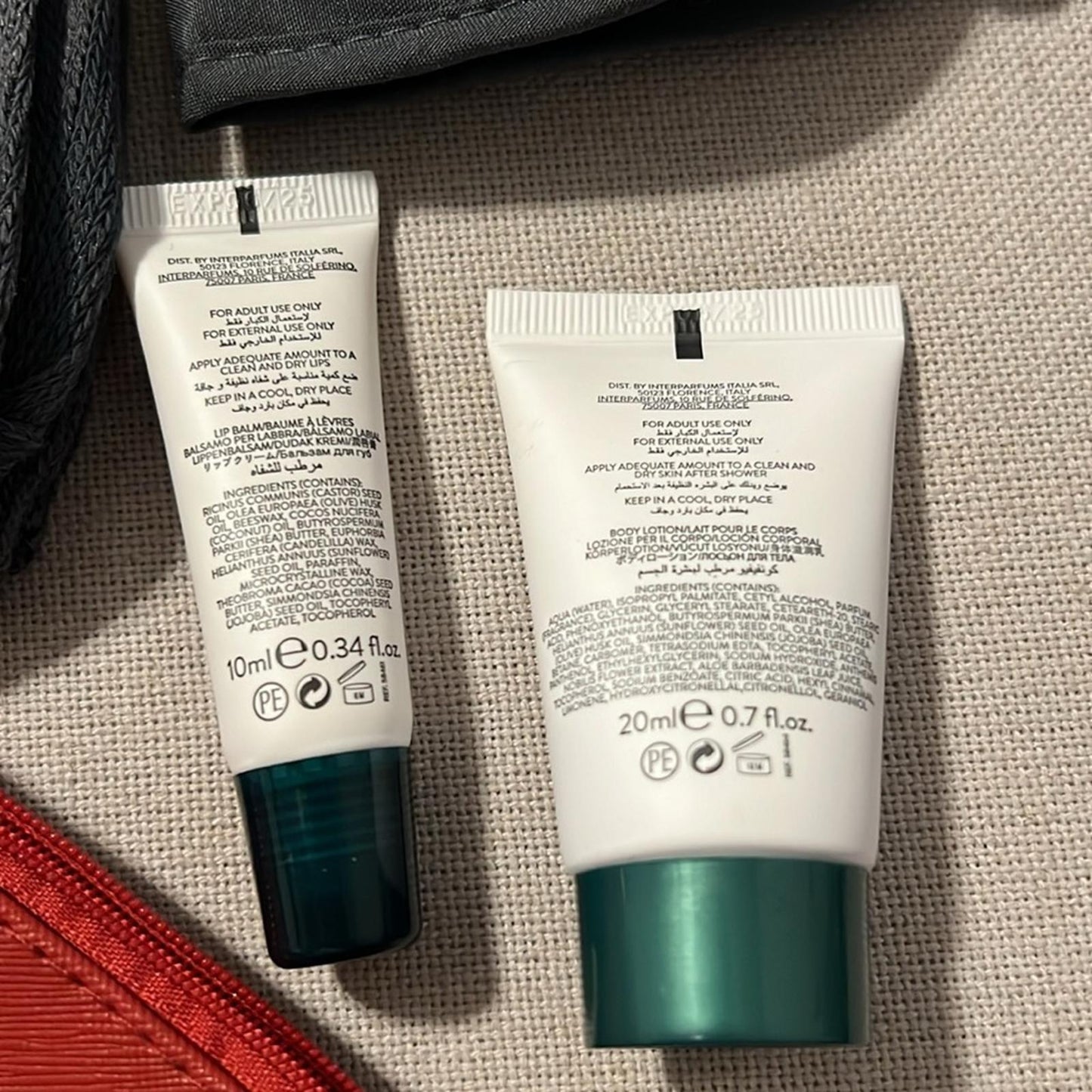 NEW Salvatore Ferragamo Cosmetic Pouch + Travel Size Lotion + Lip Balm + Extras