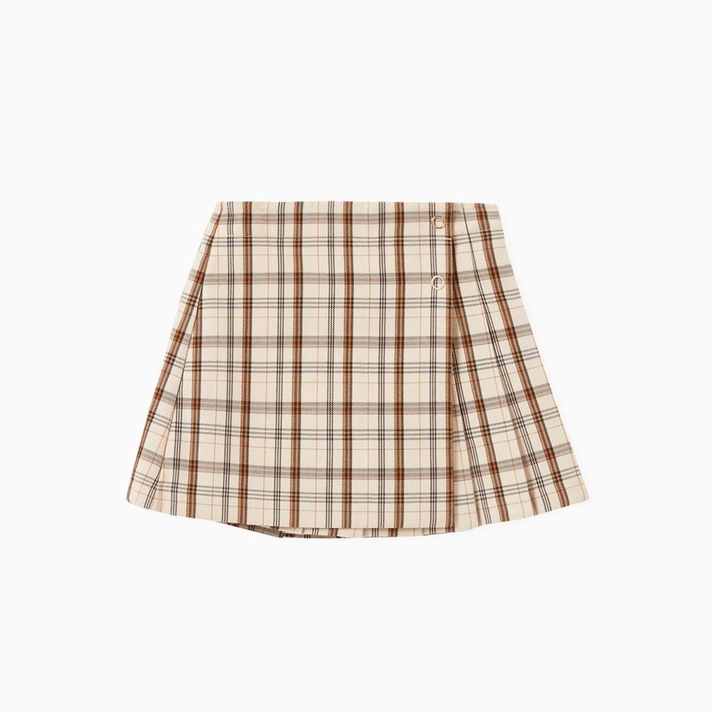 Burberry Kids Beige Check Logo Print Lianne Pleated Skirt, Size 4Y New w/Tag