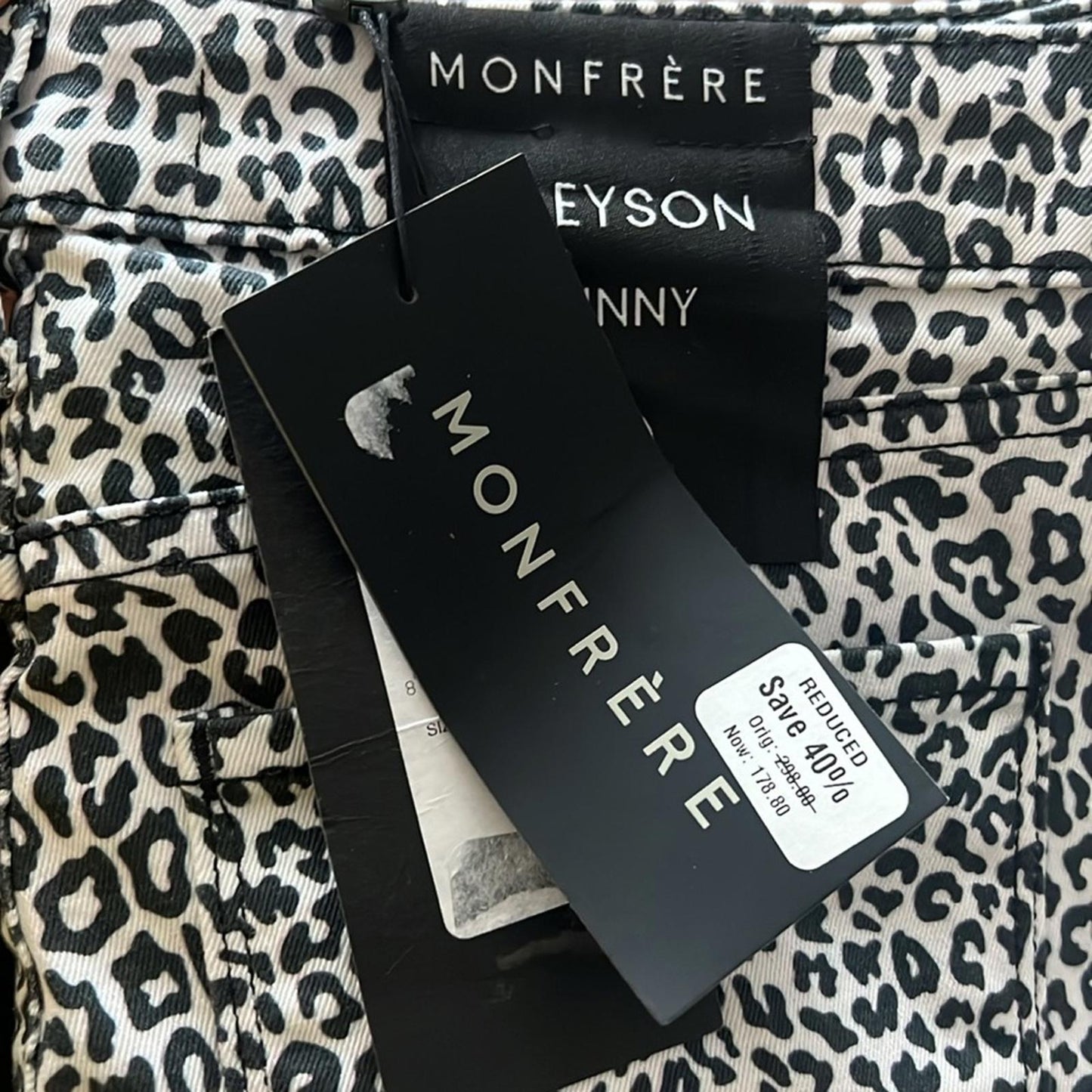 Monfrere Men's Greyson Leopard Skinny-Fit Jeans, Size 31 NEW w/Tag Retail $298