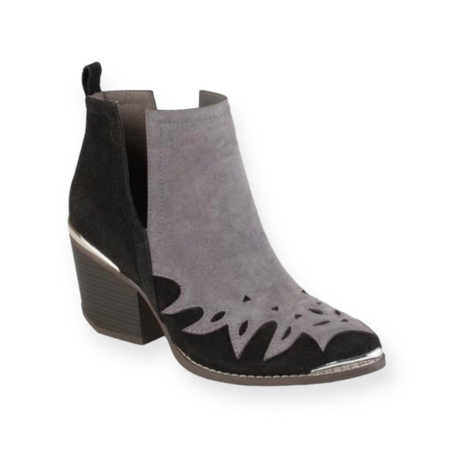 Burke Dotson Side-Split Ankle Booties in Black/Grey Size 10 NEW w/o Box