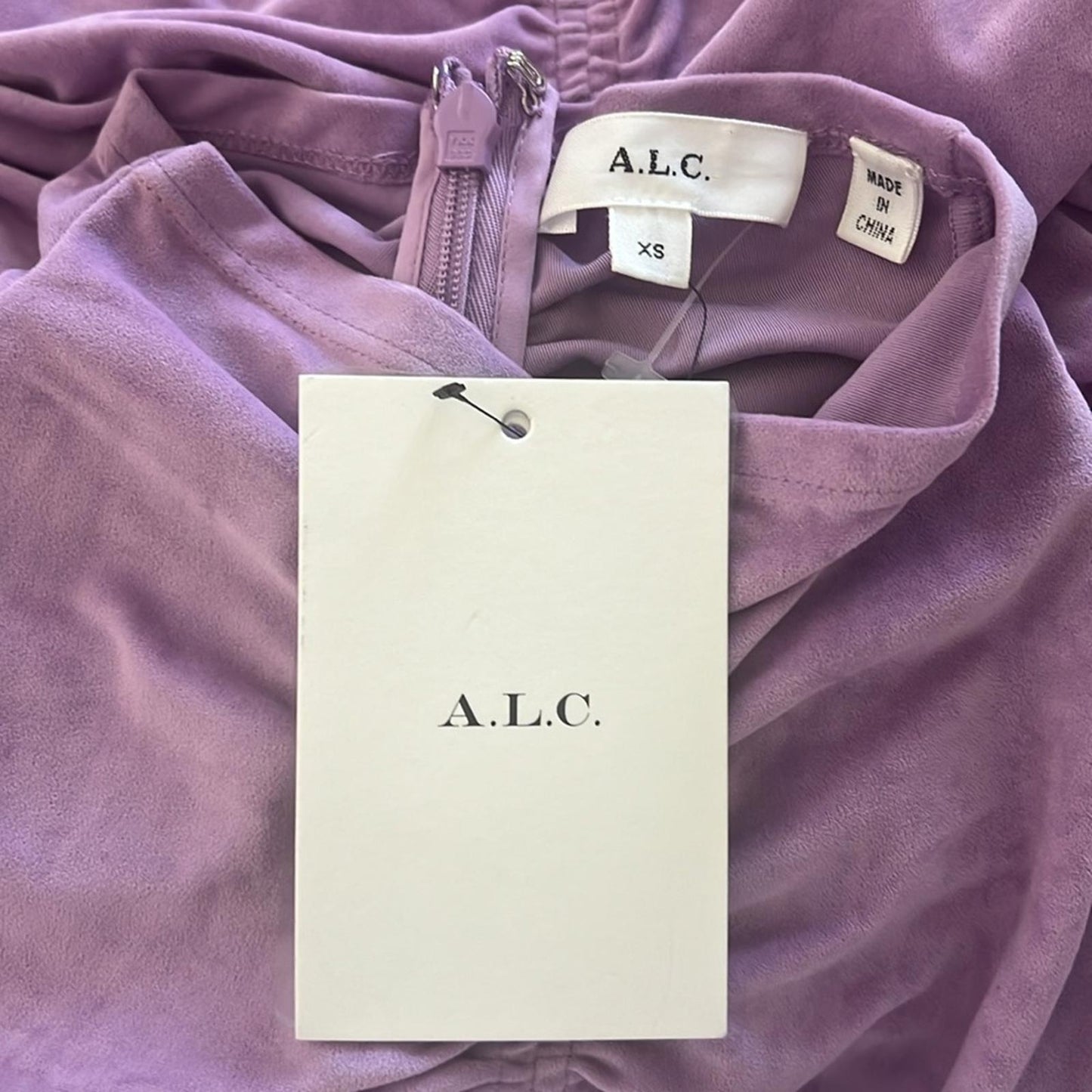 A.L.C. Ansel Shirred Top in Purple X REVOLVE, Size XS New w/Tag Retail $295