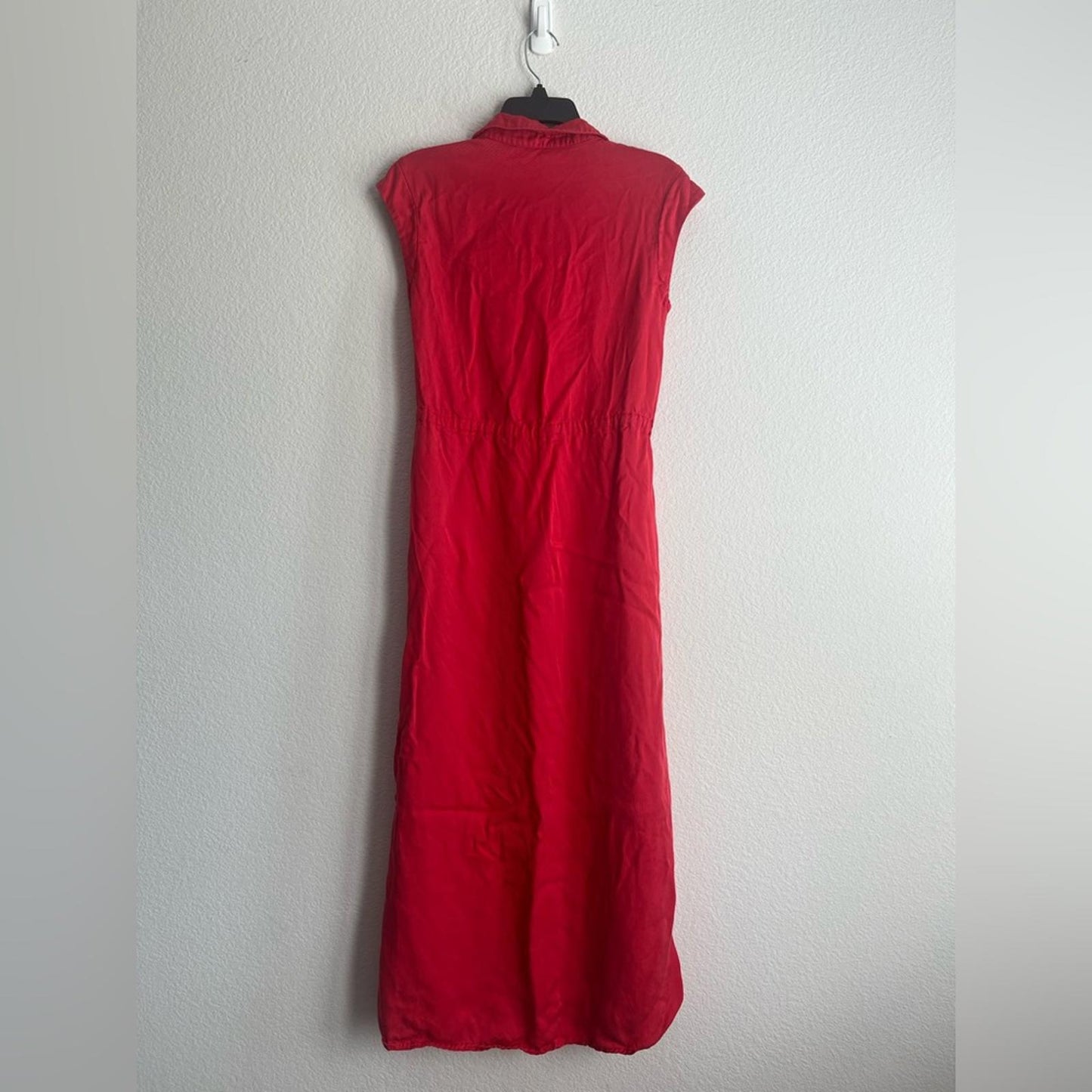 Lavand Shirtdress with Drawstring in Red, Size S Retail $114