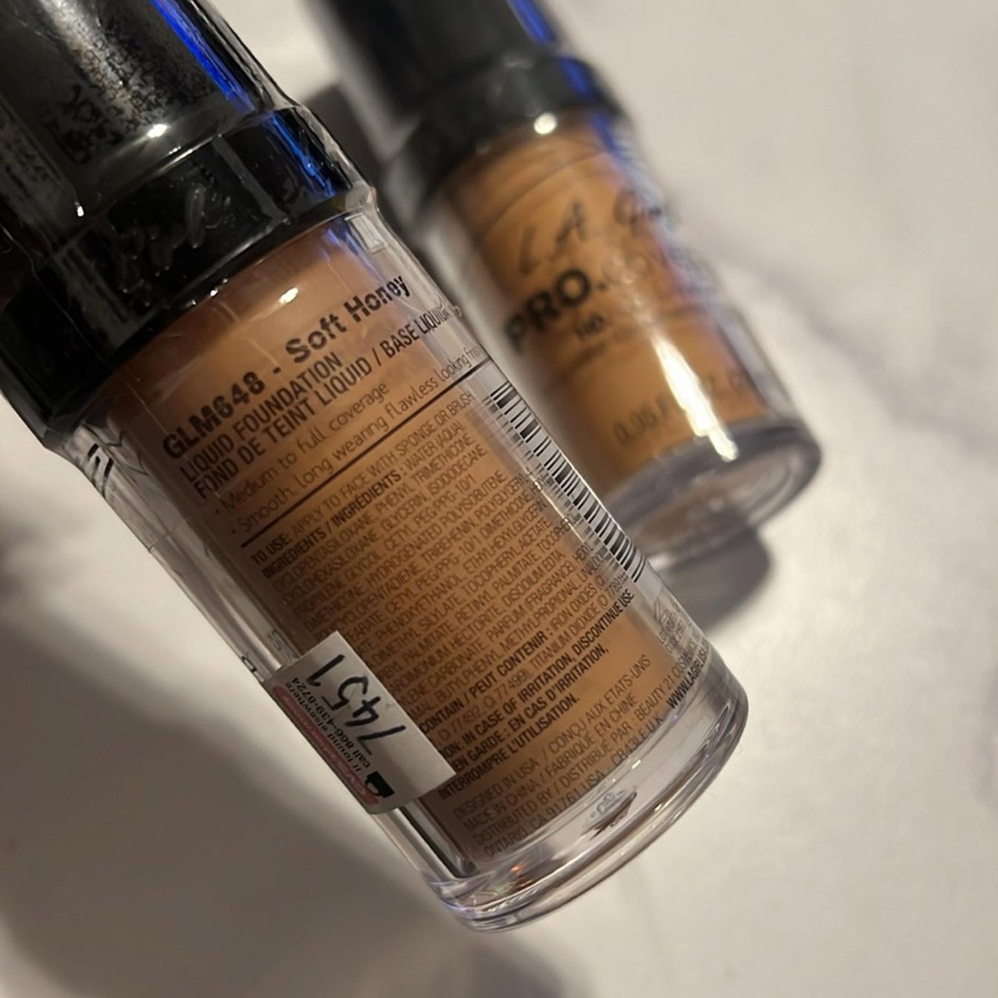X2 L.A. Girl Soft Honey PRO.coverage HD High-Def Long Wear Illuminating Foundatn