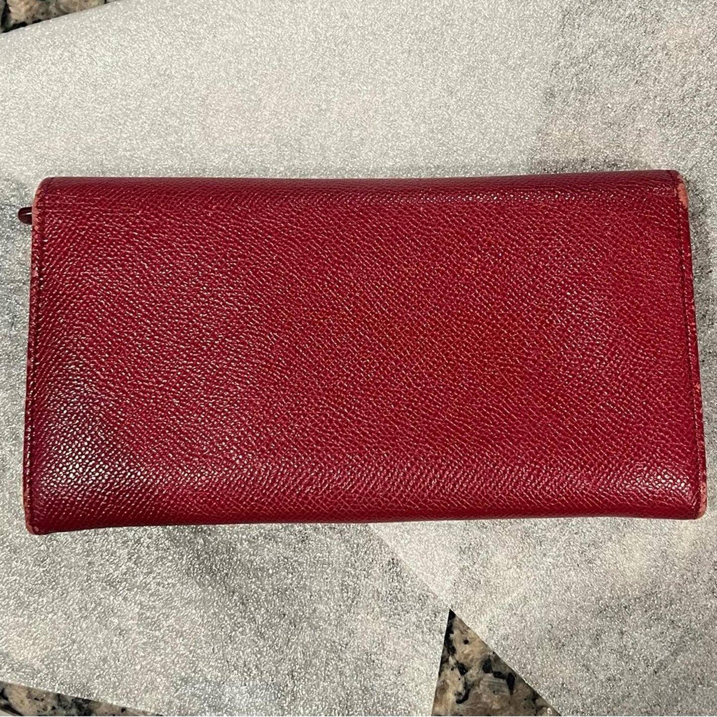 BVLGARI (Made in Italy) Long Leather Wallet in Red, Excellent Condition