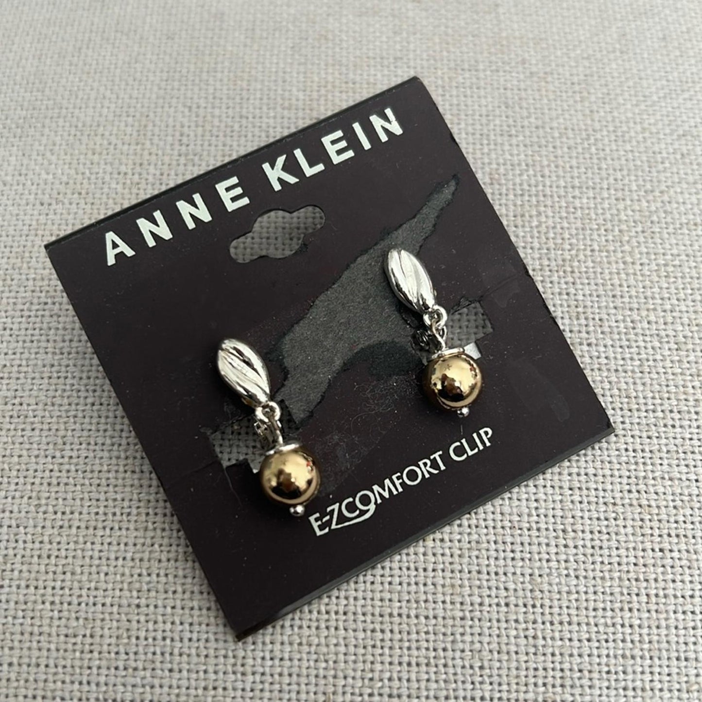 Anne Klein Two-Tone E-ZComfort Clip Earrings