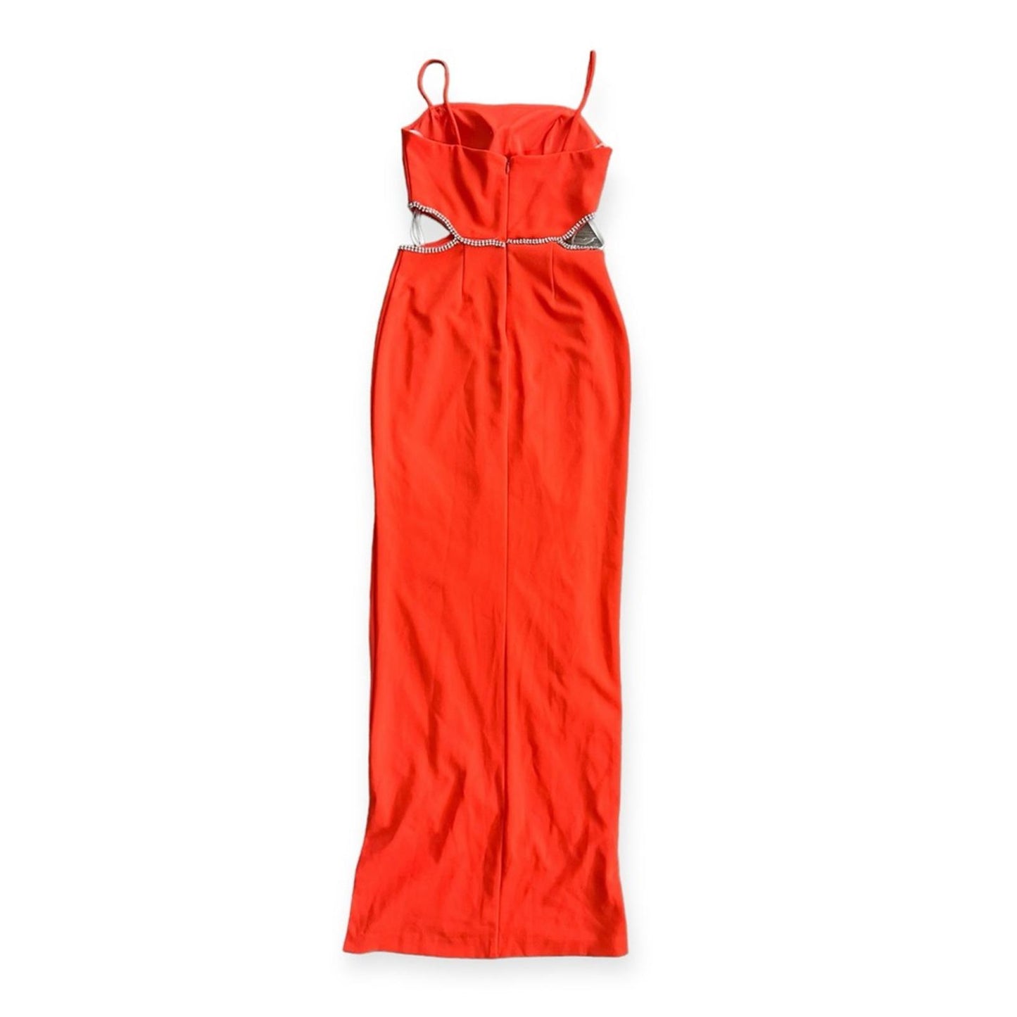 XSCAPE Side Cutout Scuba Crepe Gown in Orange, Size 0 Retail $258 EXCELLENT!