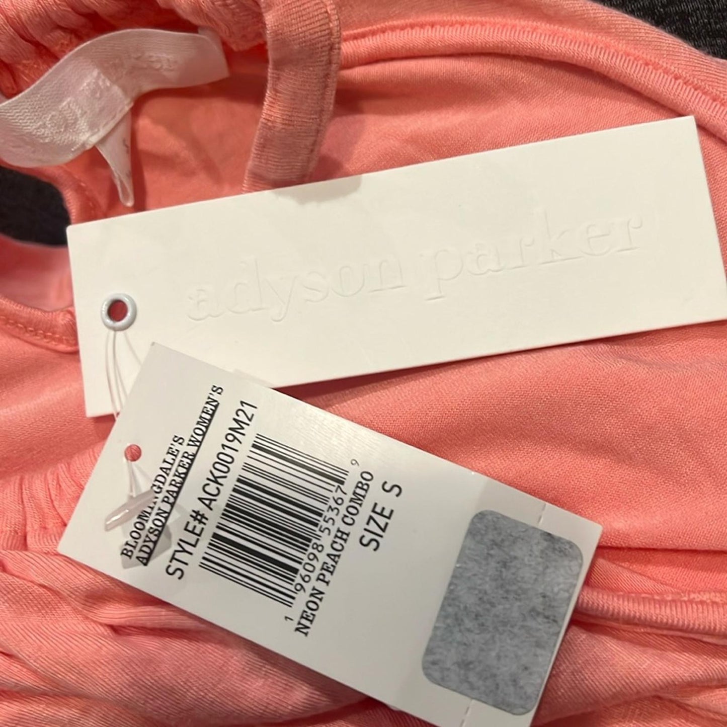 Adyson Parker Color Block Sleeveless Tiered Maxi Dress, Neon Peach Combo NWT