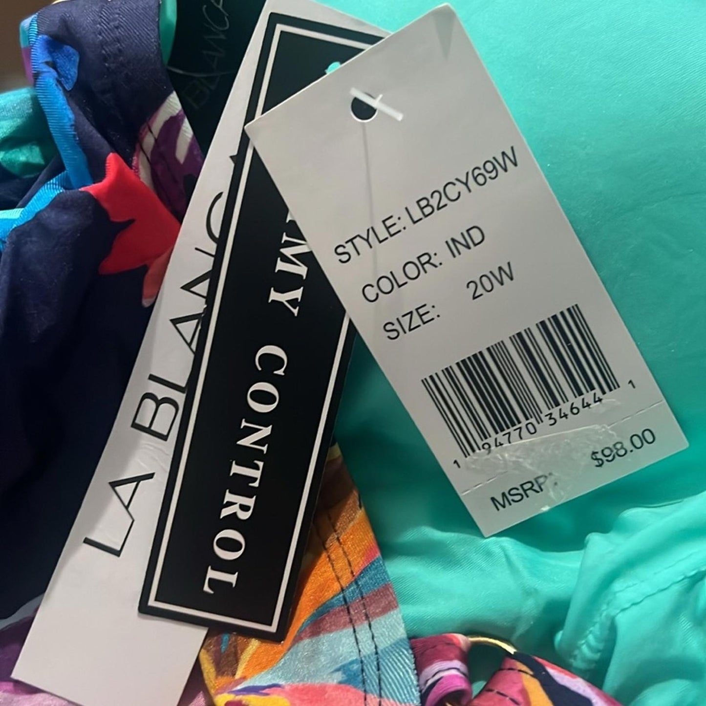 La Blanca By The Sea Lingerie Strap Underwire Swim Tankini Top, Size 20W NWT