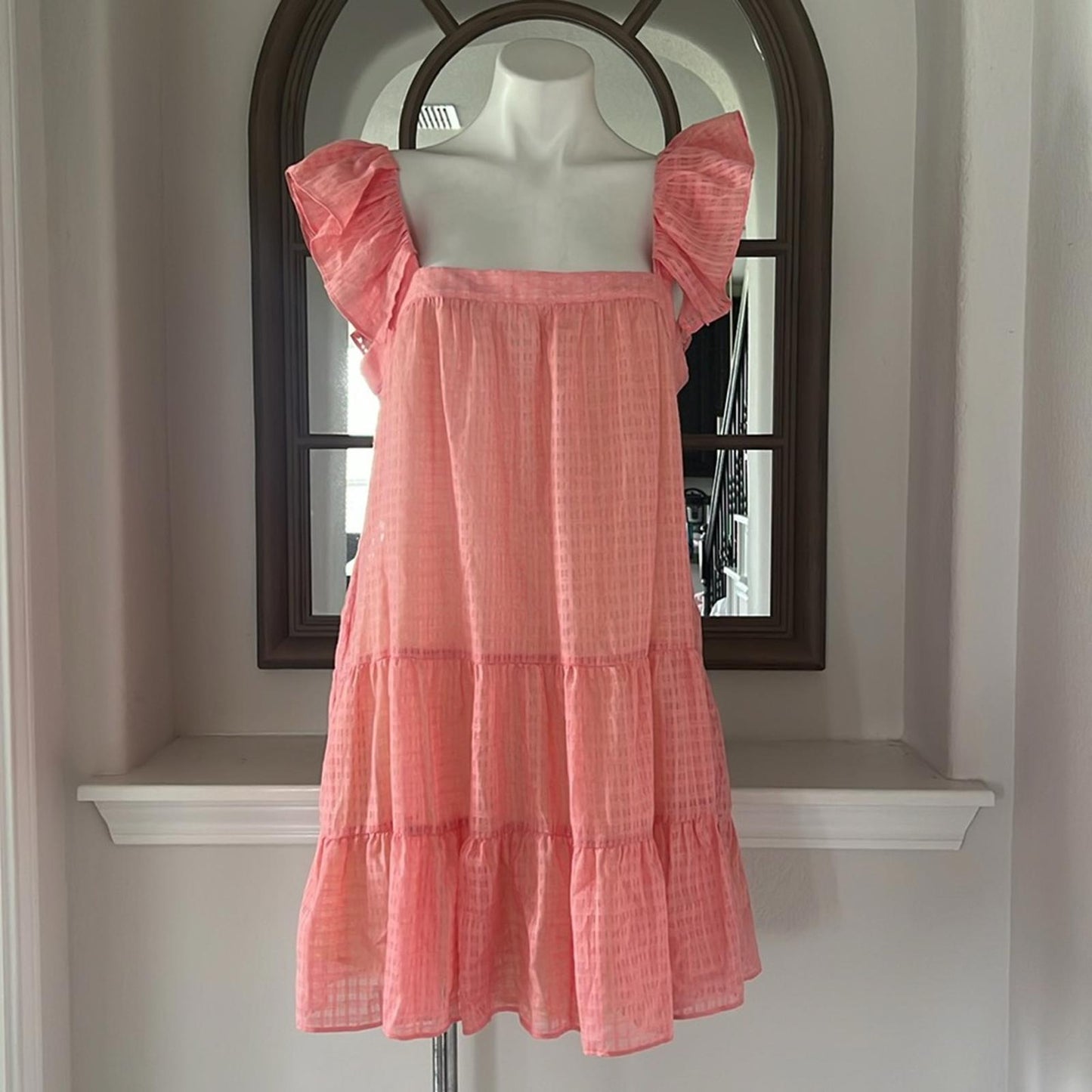 KATHARINE KIDD Maja PG Dress in Pink Gingham Print, Size L New w/Tag AMAZING!!
