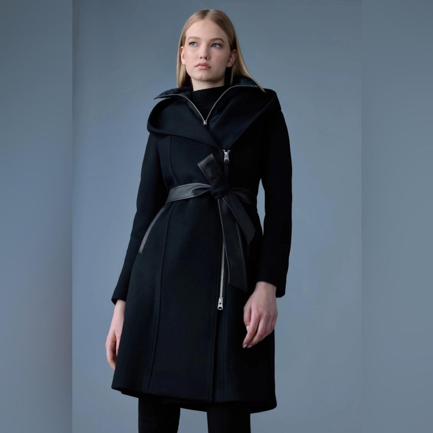 Mackage SHIA Water Resistant Wool Coat w/Removable Puffer Insert Blk Size XL NWT