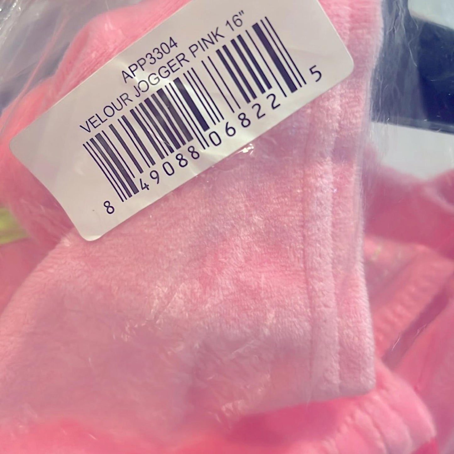 Fabdog Pink Velour Jogger, 16” NEW with Tag