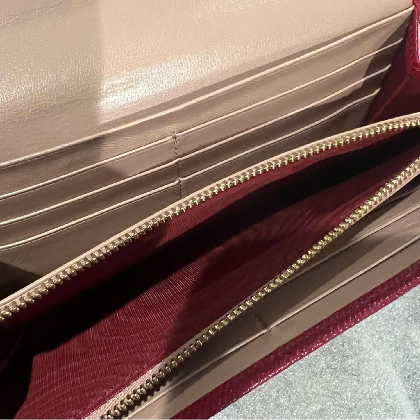 BVLGARI (Made in Italy) Long Leather Wallet in Red, Excellent Condition